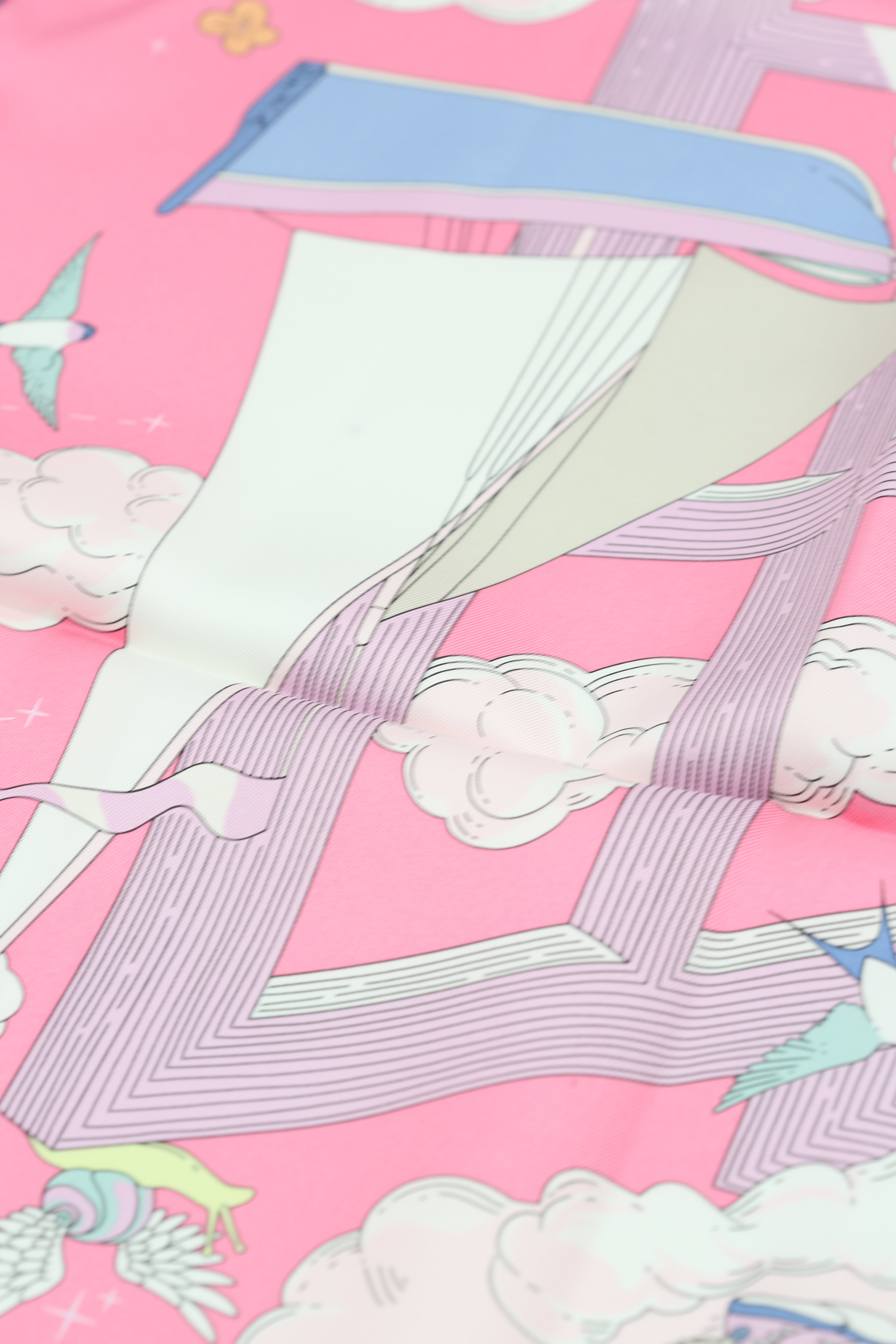 HERMÈS SCARF 90X90 PINK & LIGHT GREEN