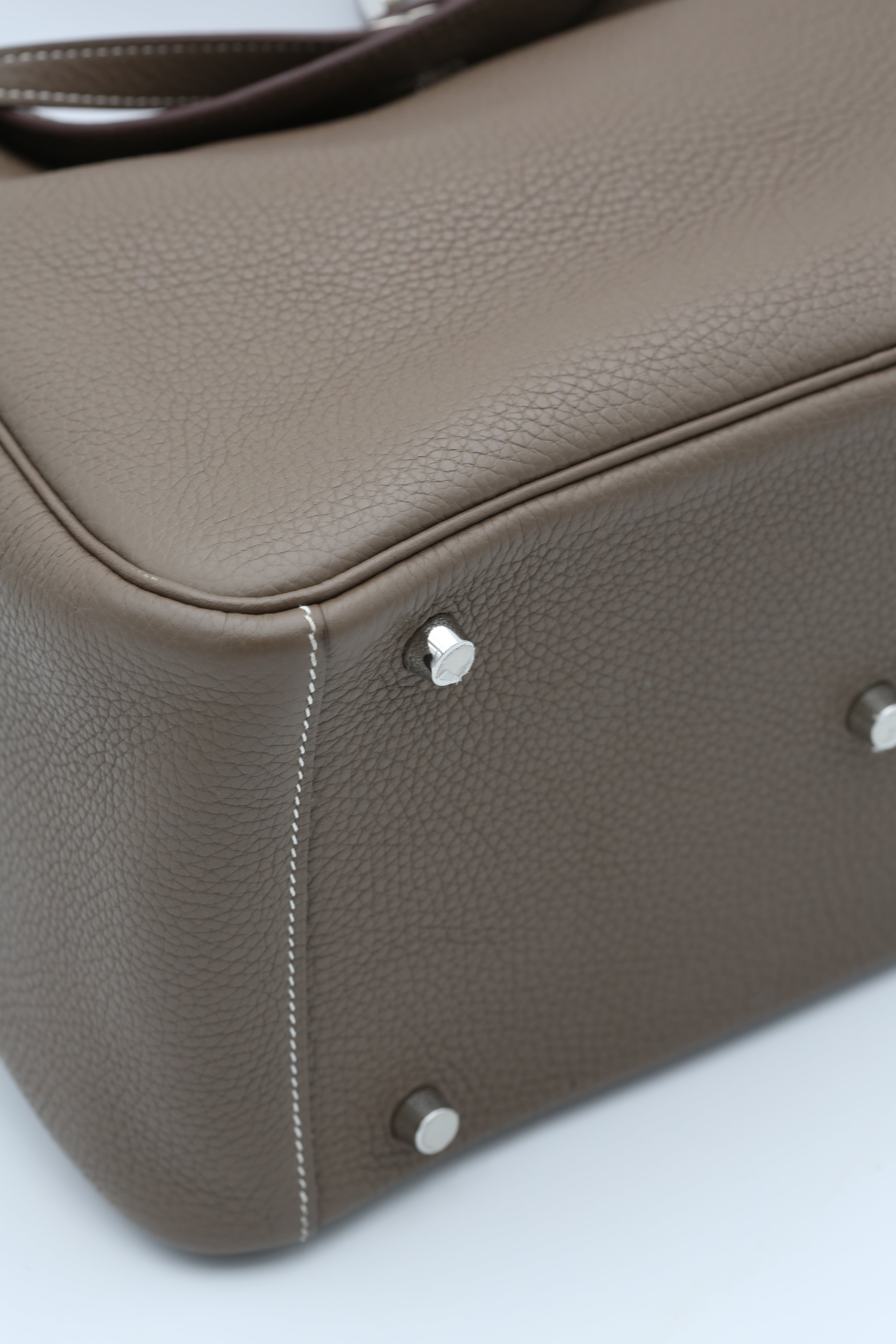 HERMÈS LINDY30 ETOUPE TAURILLON CLEMENCE SILVER HARDWARE C STAMP