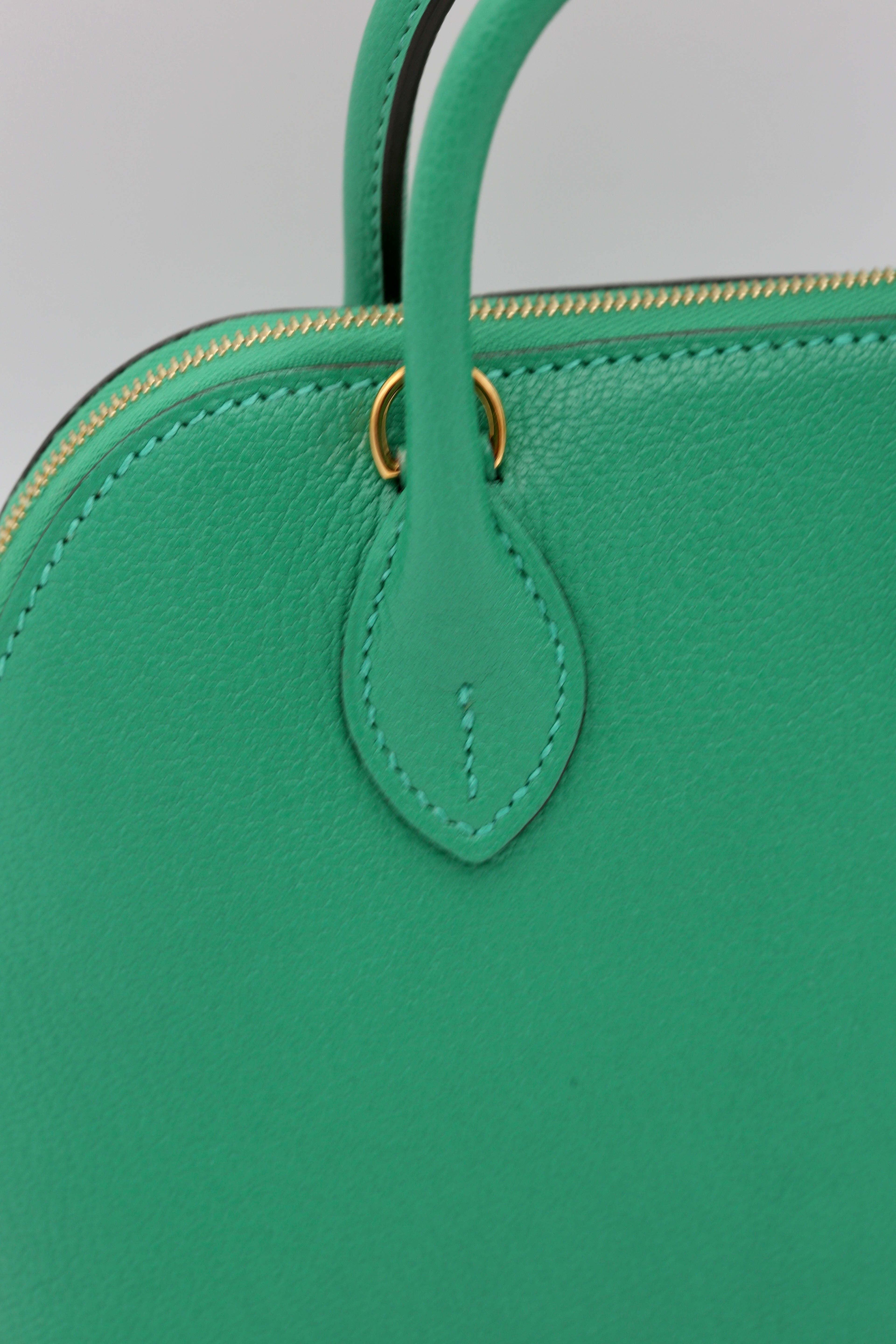 HERMÈS MINI BOLIDE BAMBOO EPSOM GOLD HARDWARE B STAMP