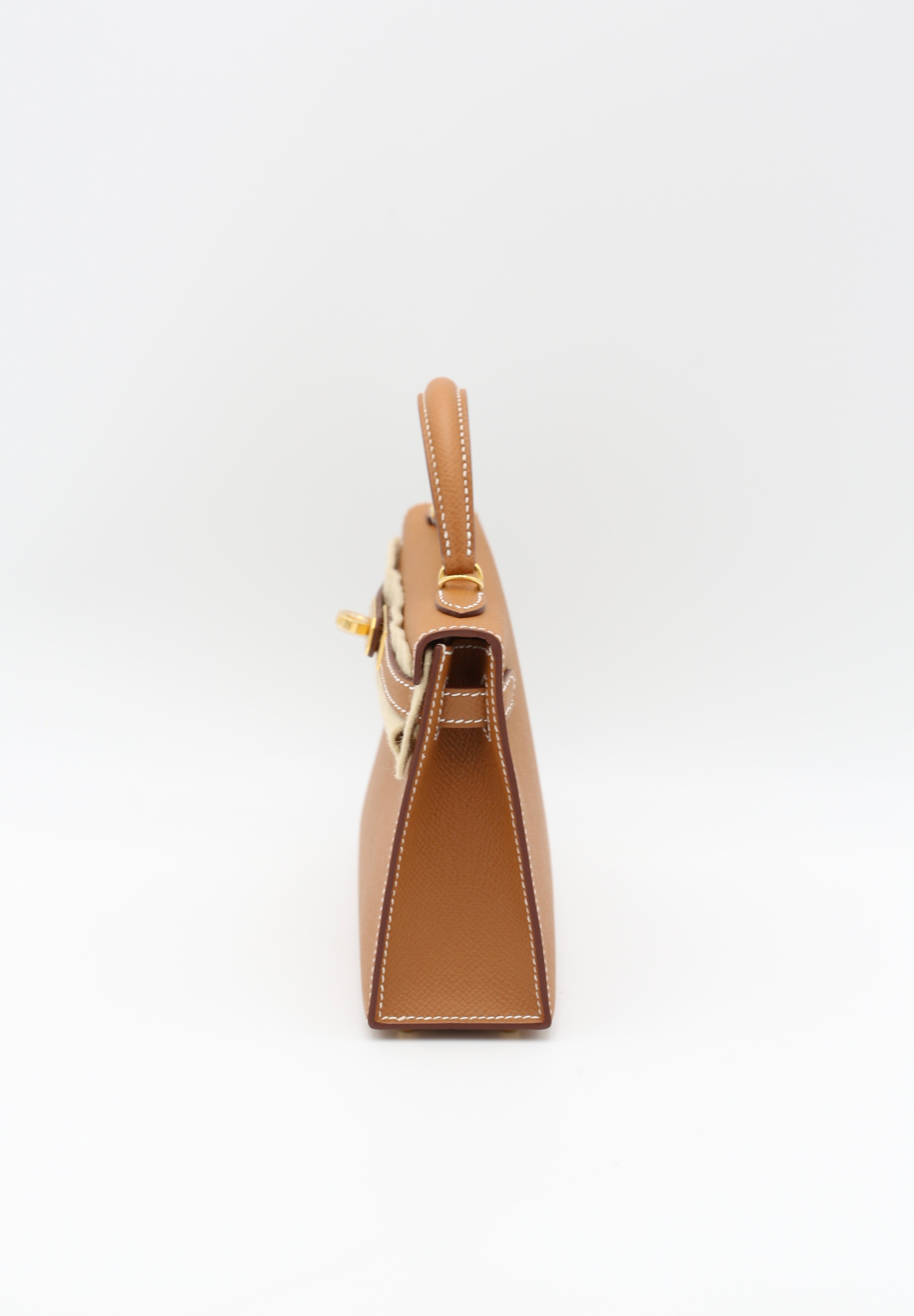 HERMÈS MINI KELLY II GOLD EPSOM SELLIER GOLD HARDWARE G STAMP