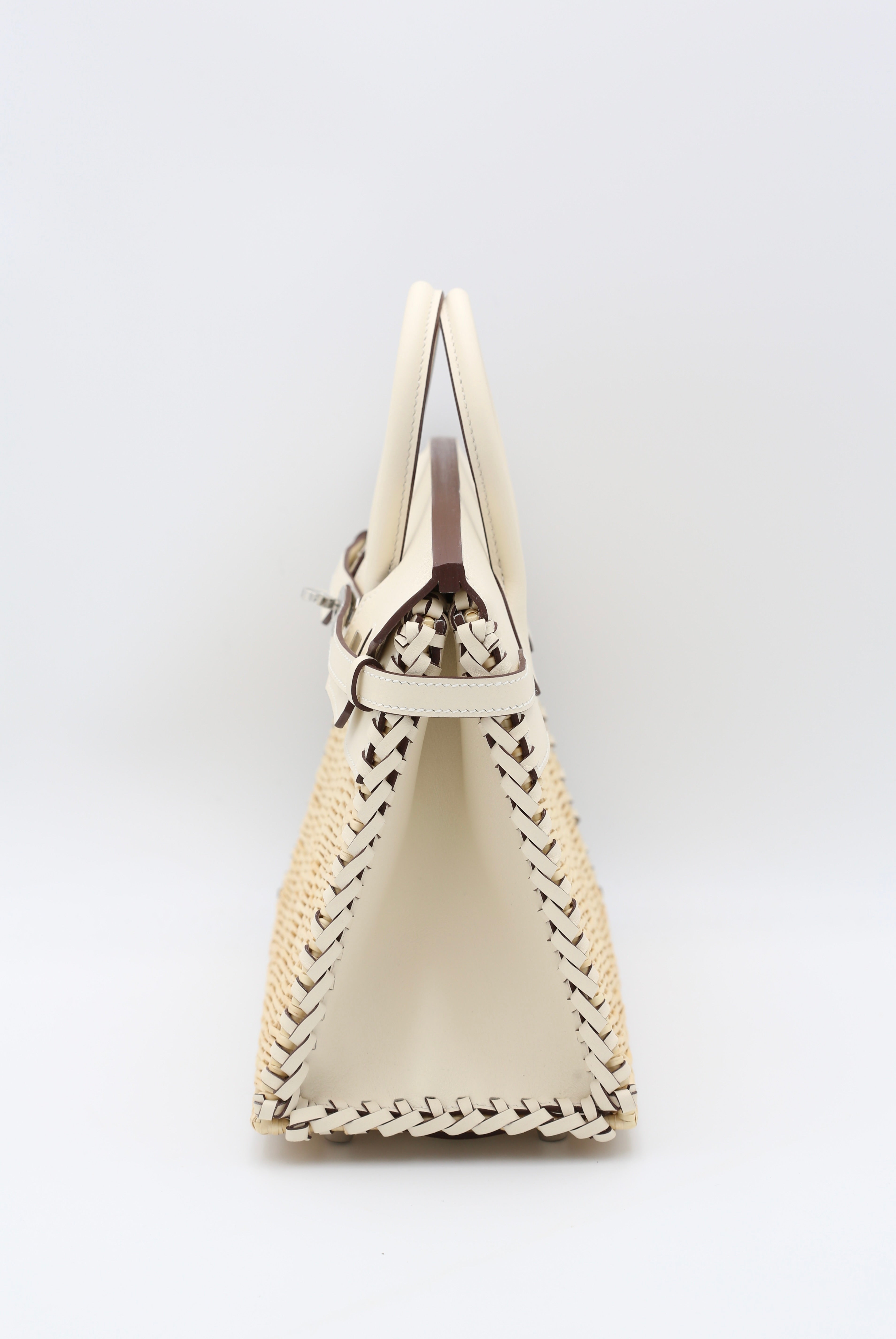 HERMÈS BIRKIN25 NATA SWIFT PICNIC SILVER HARDWARE B STAMP