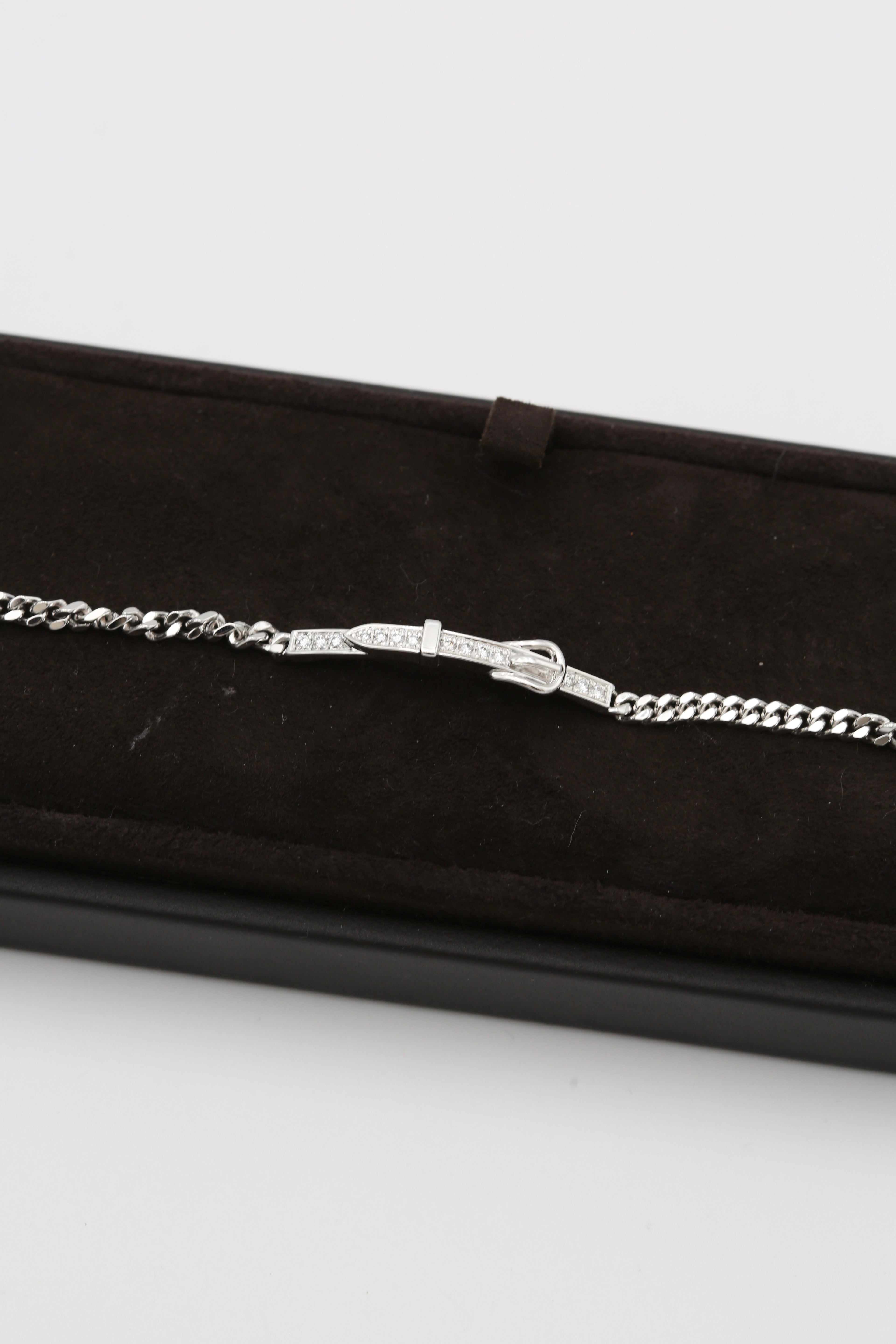 HERMÈS ETRIVIERE BRACELET WHITE GOLD WITH DIAMONDS SIZE 16