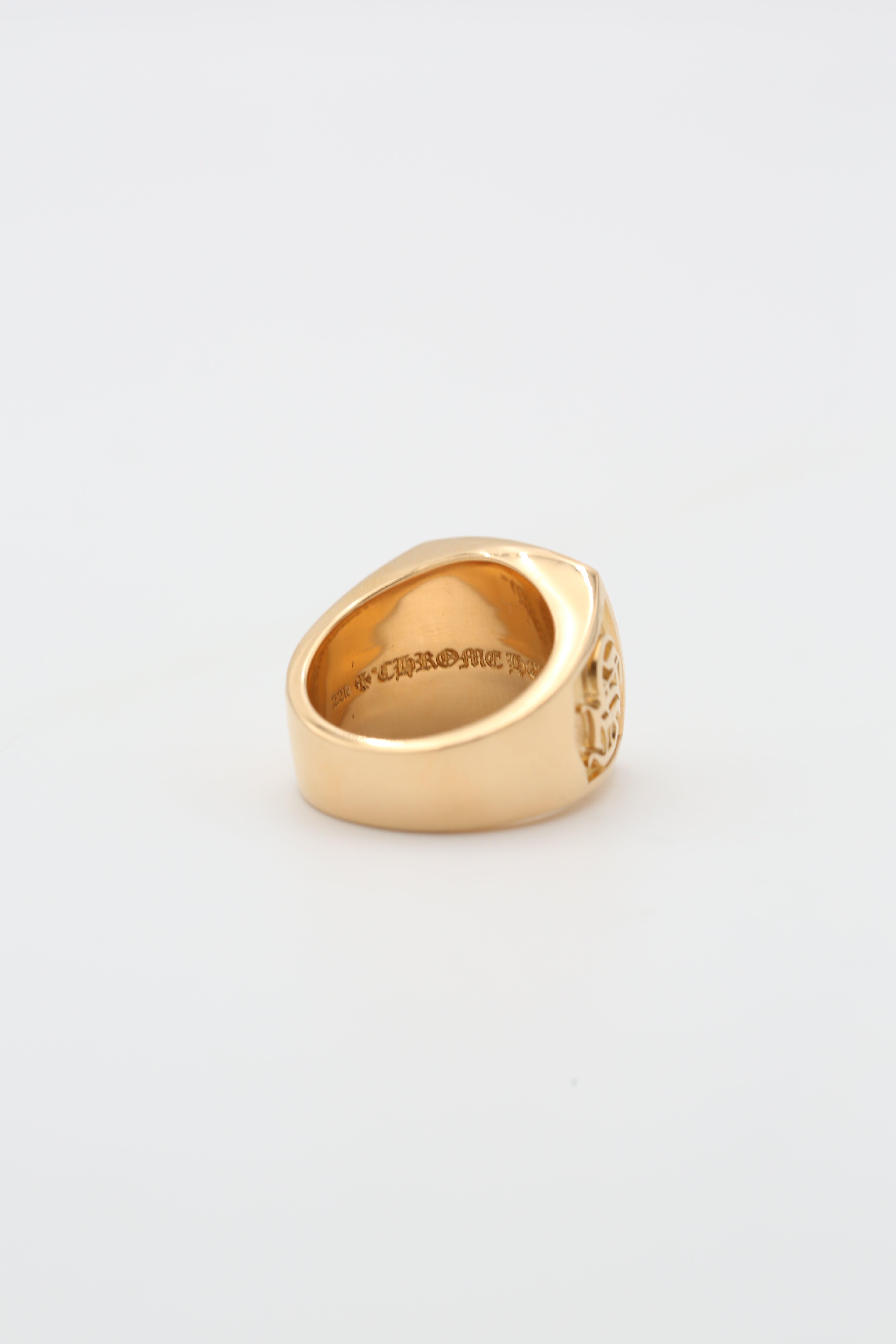 CHROME HEARTS GOLD RING WITH DIAMONDS SIZE 10