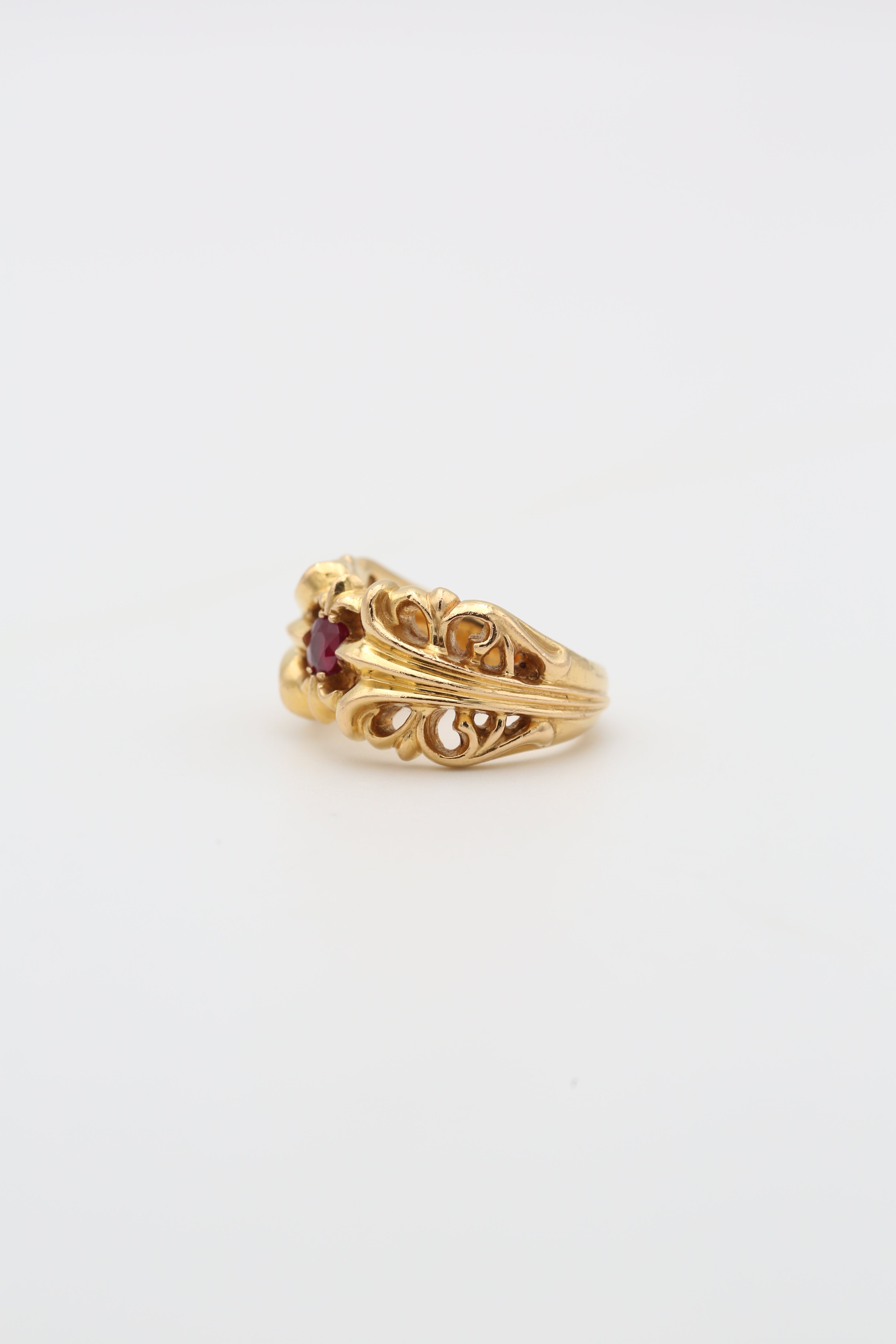 CHROME HEARTS GOLD RING RUBY SIZE 10