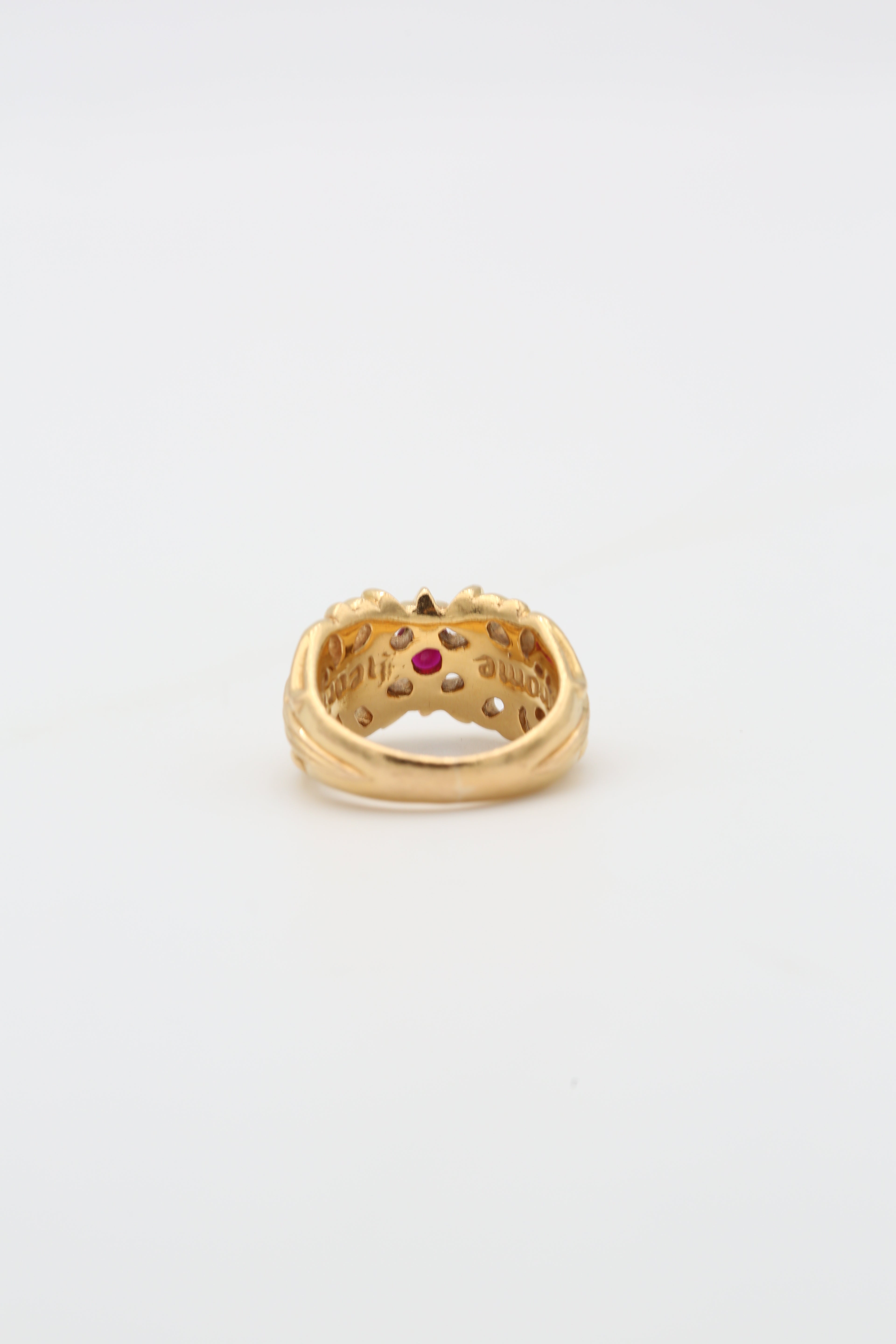 CHROME HEARTS GOLD RING RUBY SIZE 10