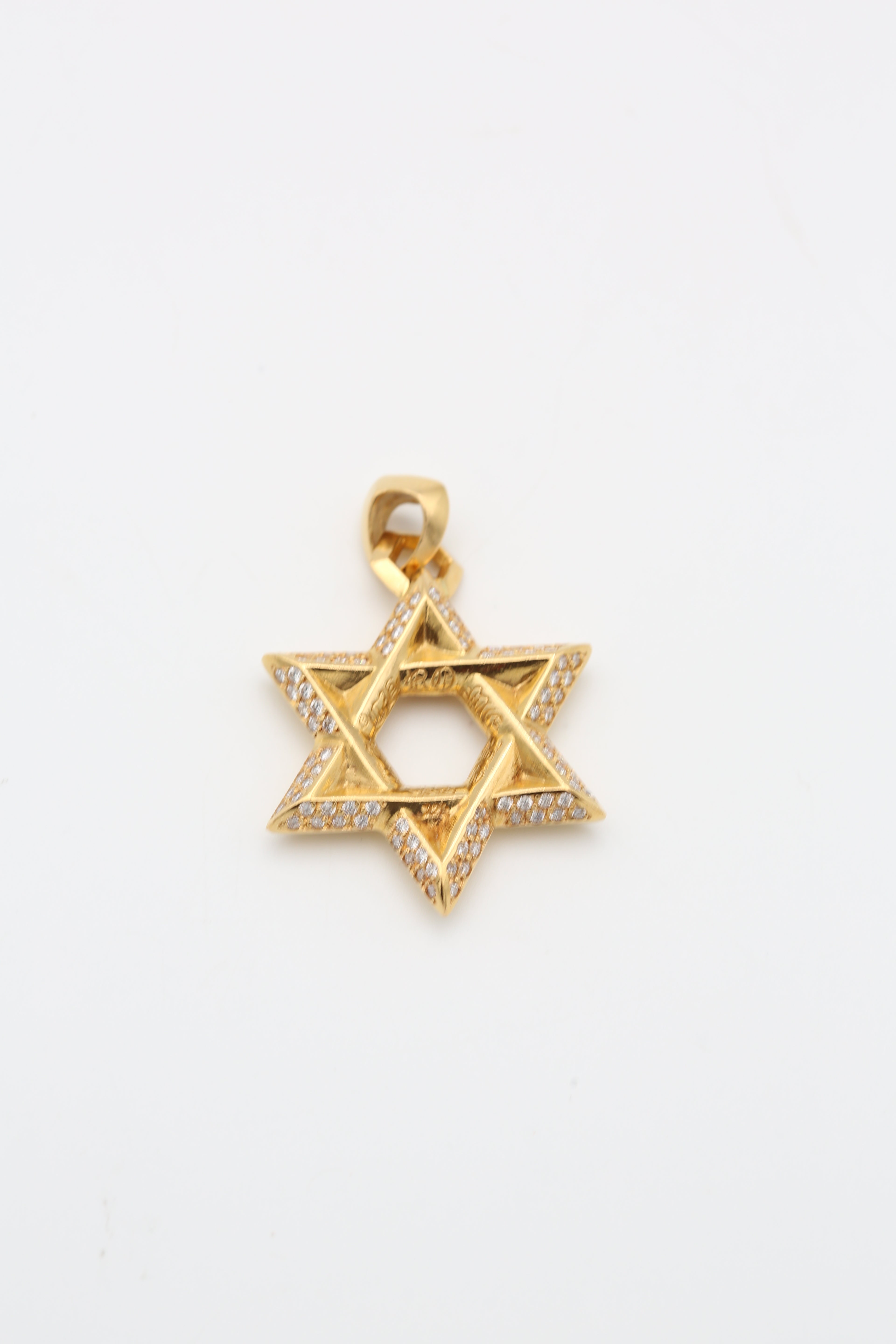 CHROME HEARTS STAR OF DAVID PENDANT GOLD DIAMONDS