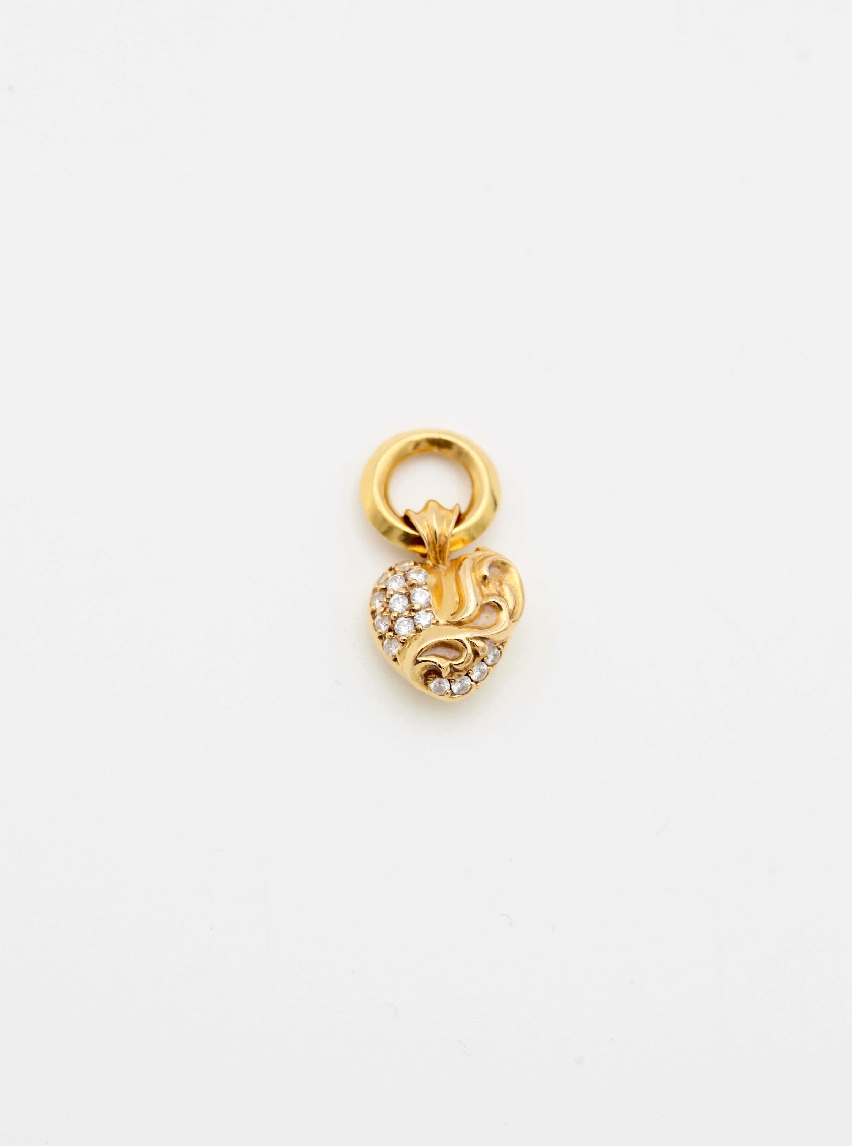 CHROME HEARTS GOLD HEART PENDANT WITH DIAMONDS 2023