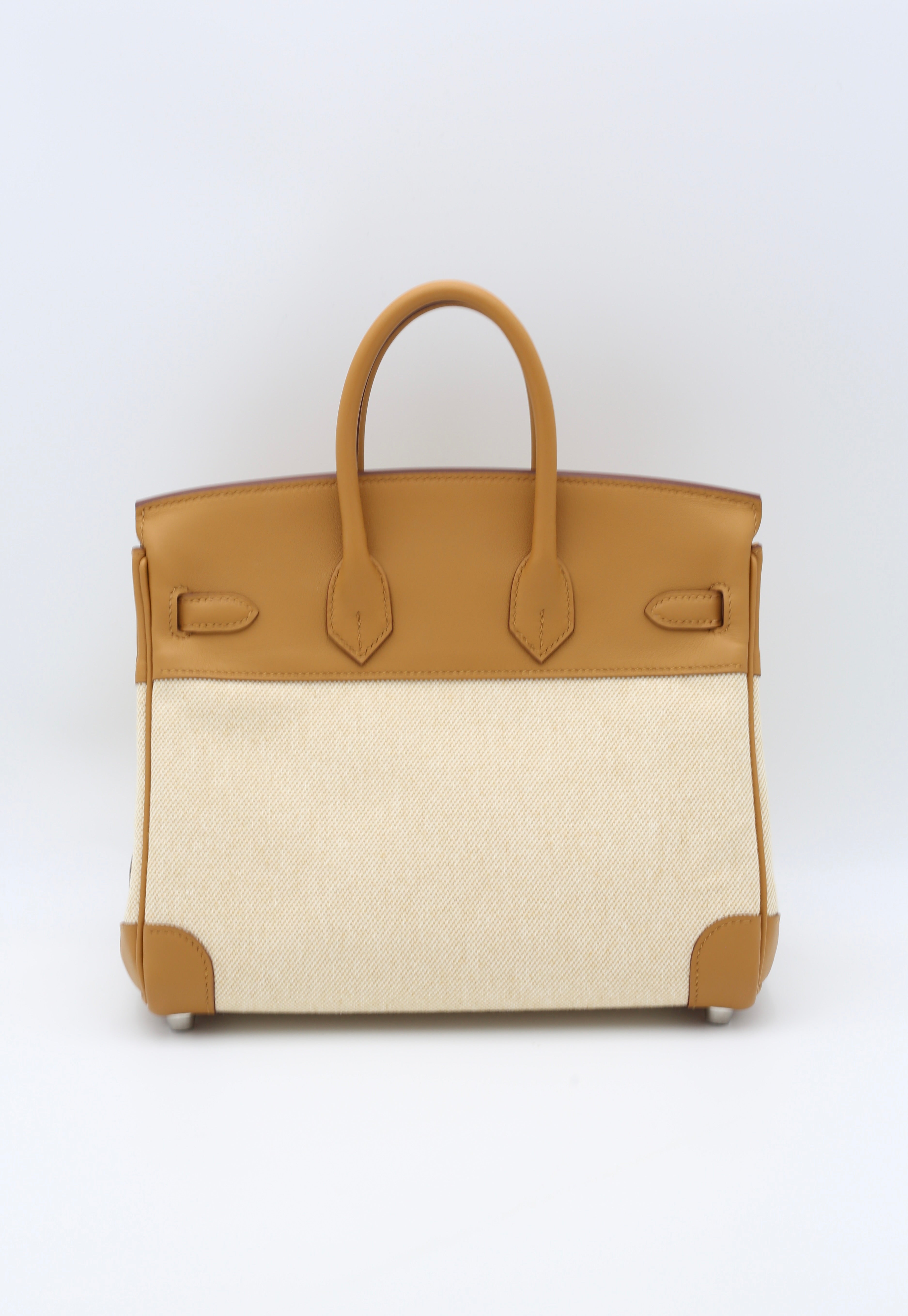 HERMÈS BIRKIN25 SESAME CANVAS SILVER HARDWARE G STAMP