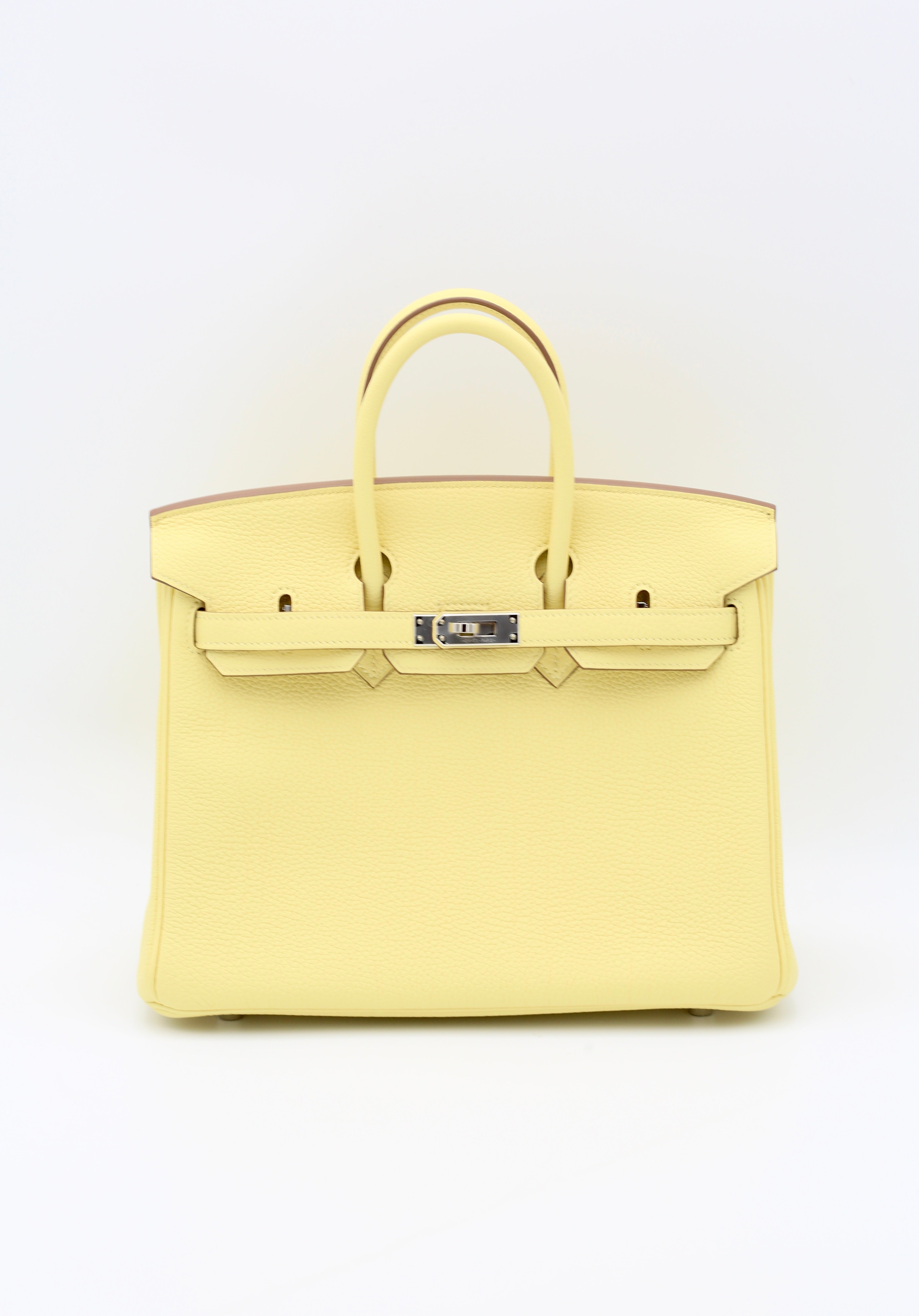 HERMÈS BIRKIN25 JAUNE POUSSIN TOGO SILVER HARDWARE W STAMP