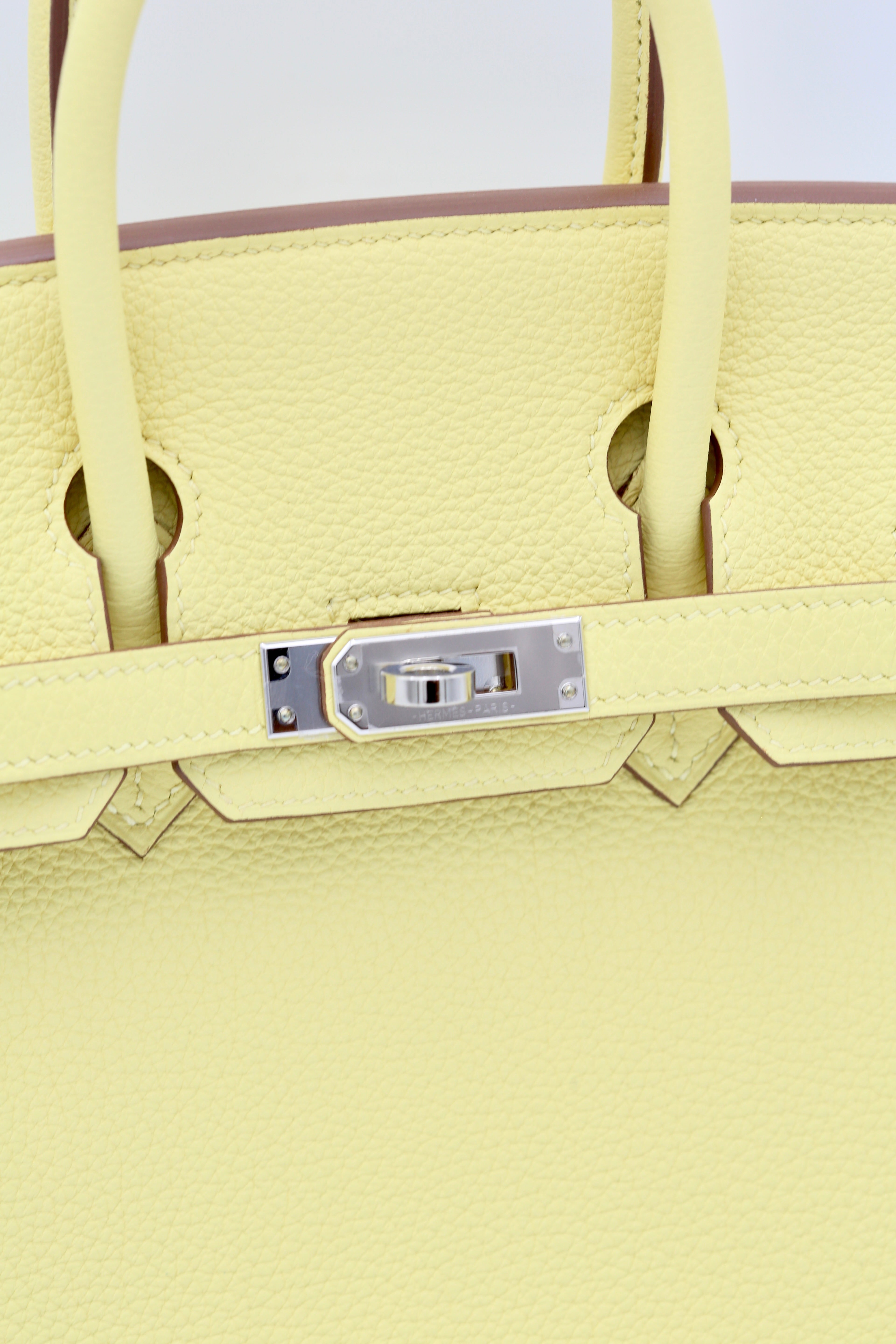 HERMÈS BIRKIN25 JAUNE POUSSIN TOGO SILVER HARDWARE W STAMP