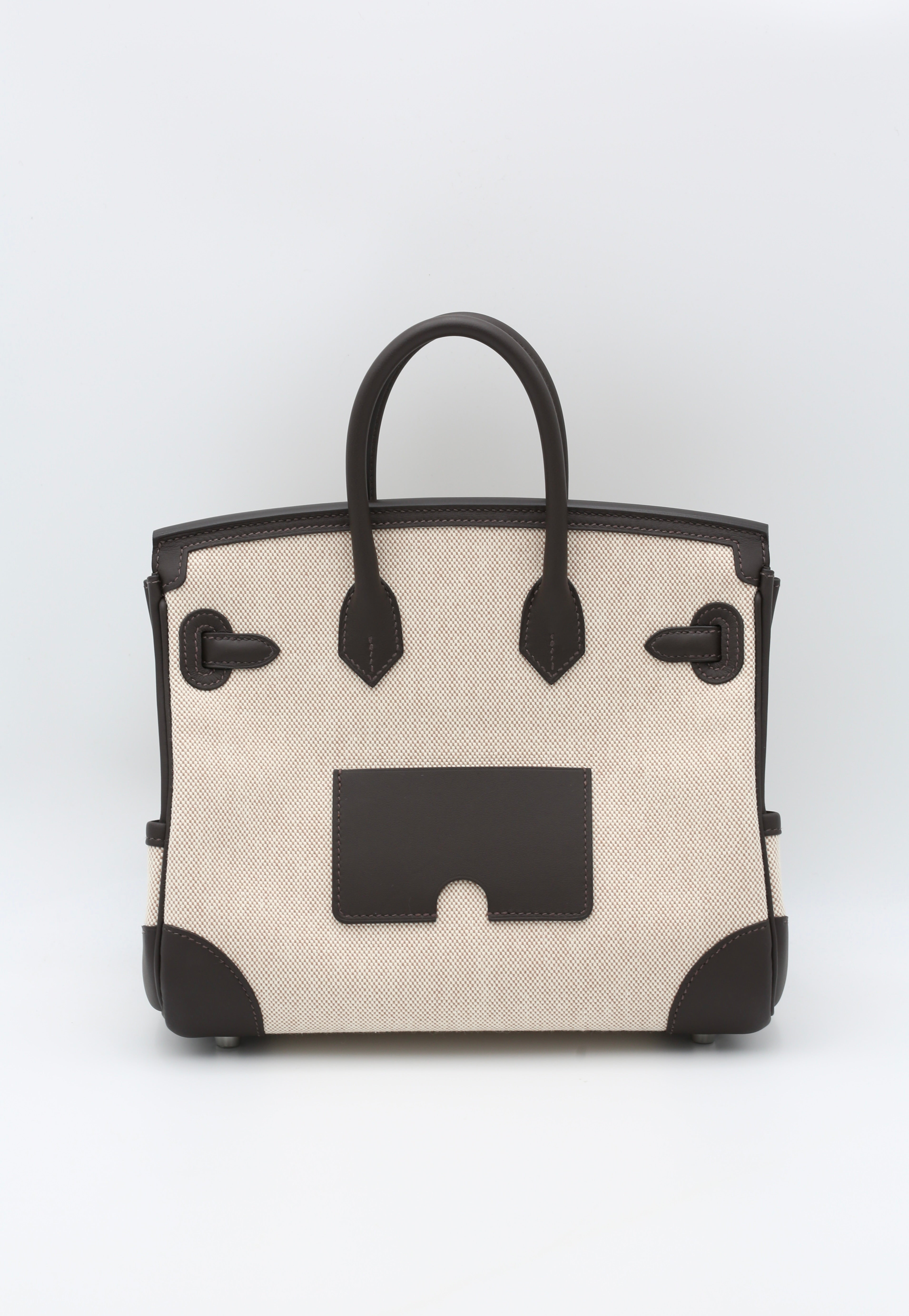 HERMÈS BIRKIN25 CARGO TOALE H VEAU SWIFT ECRU-BEIGE/BAI-BRUN SILVER HARDWARE G STAMP
