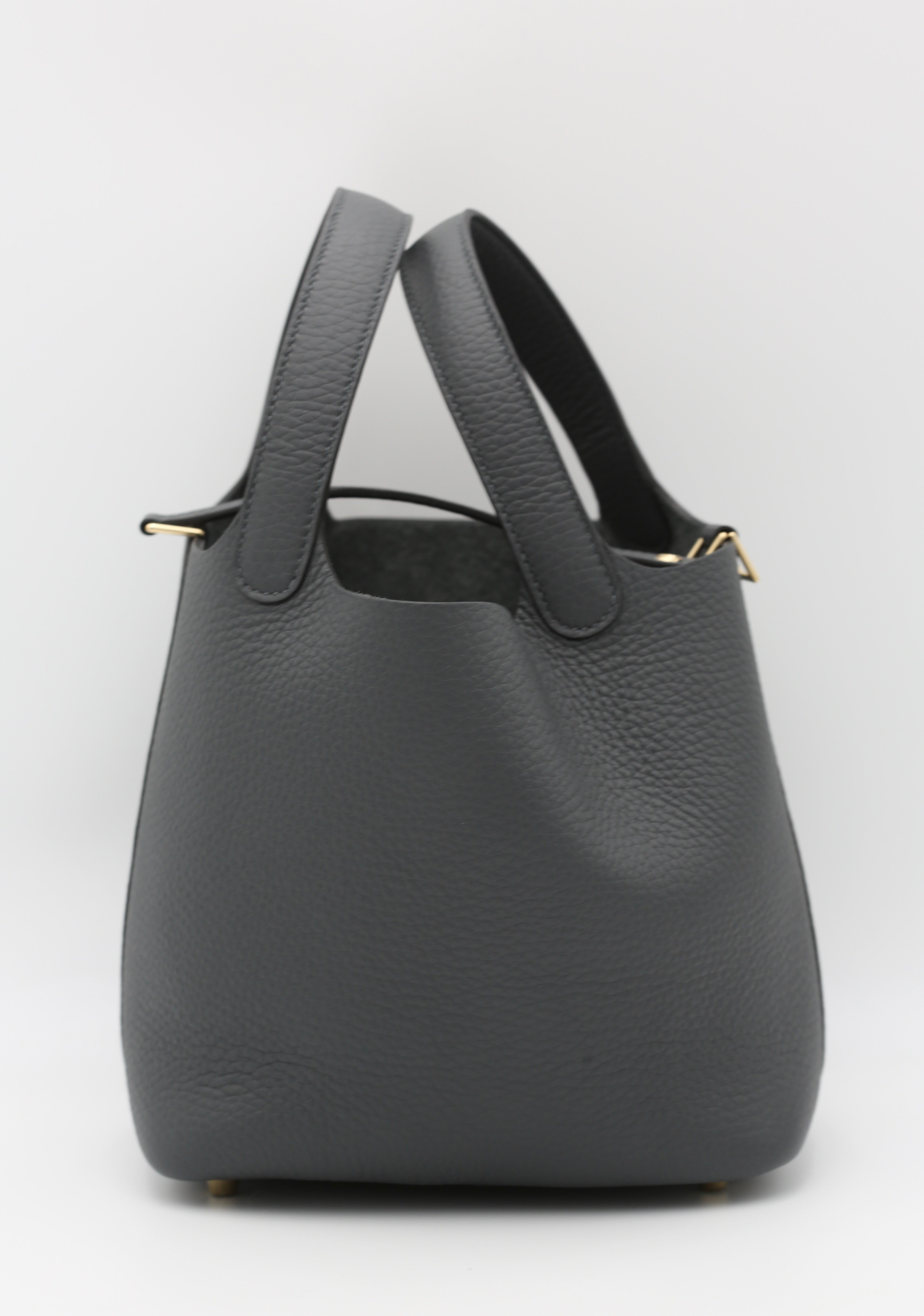 HERMÈS PICOTIN18 GRIS MISTY CLEMENCE GOLD HARDWARE G STAMP