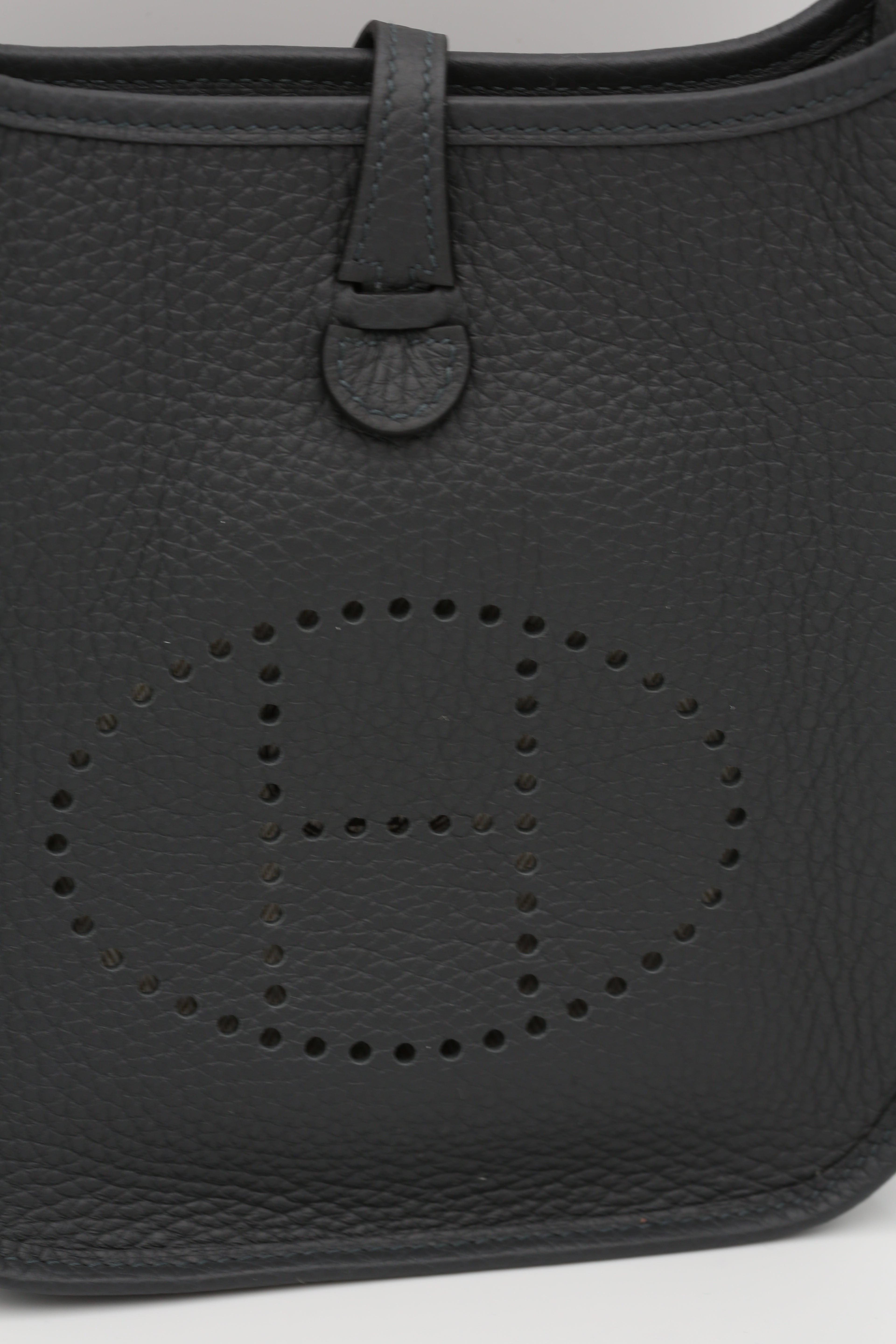 HERMÈS MINI EVELYN GRIS MISTY CLEMENCE ILVER HARDWARE G STAMP