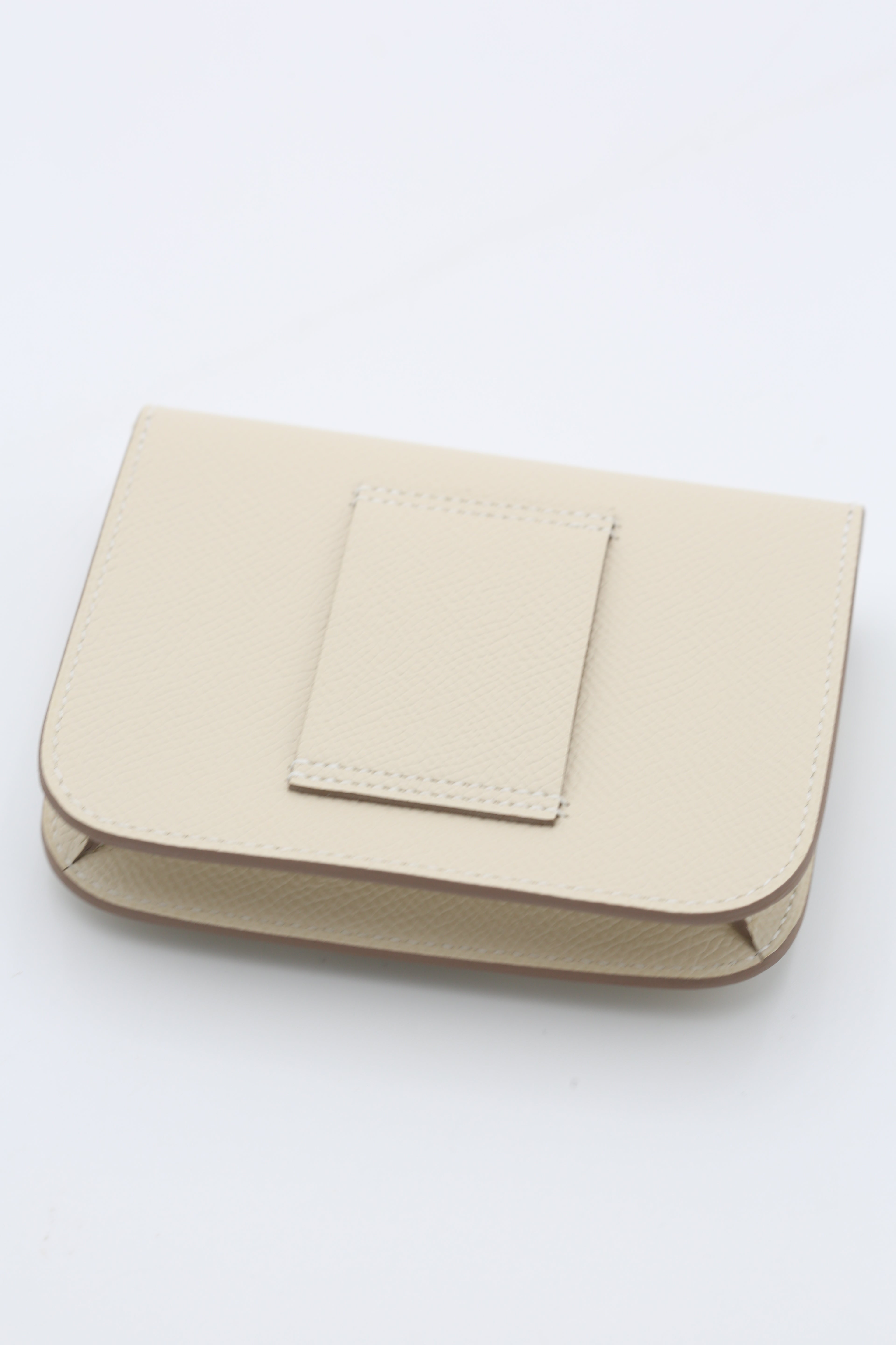 HERMÈS CONSTANCE SLIM WALLET CRAIE SILVER HARDWARE G STAMP