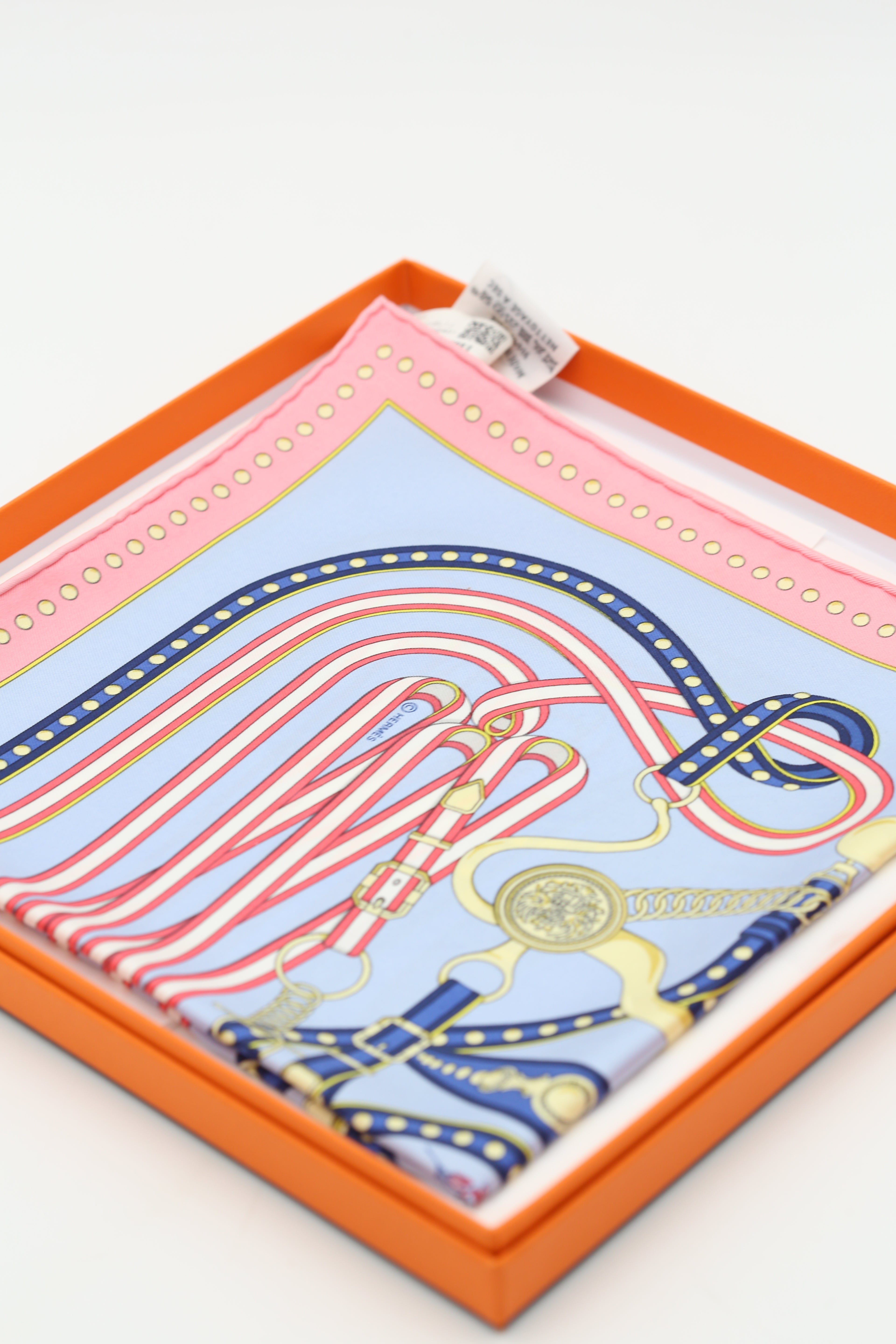 HERMÈS SCARF45X45 GAVROCHE TWILL GRAND TRALA SR/ROSE BON3ON/CIEL/J