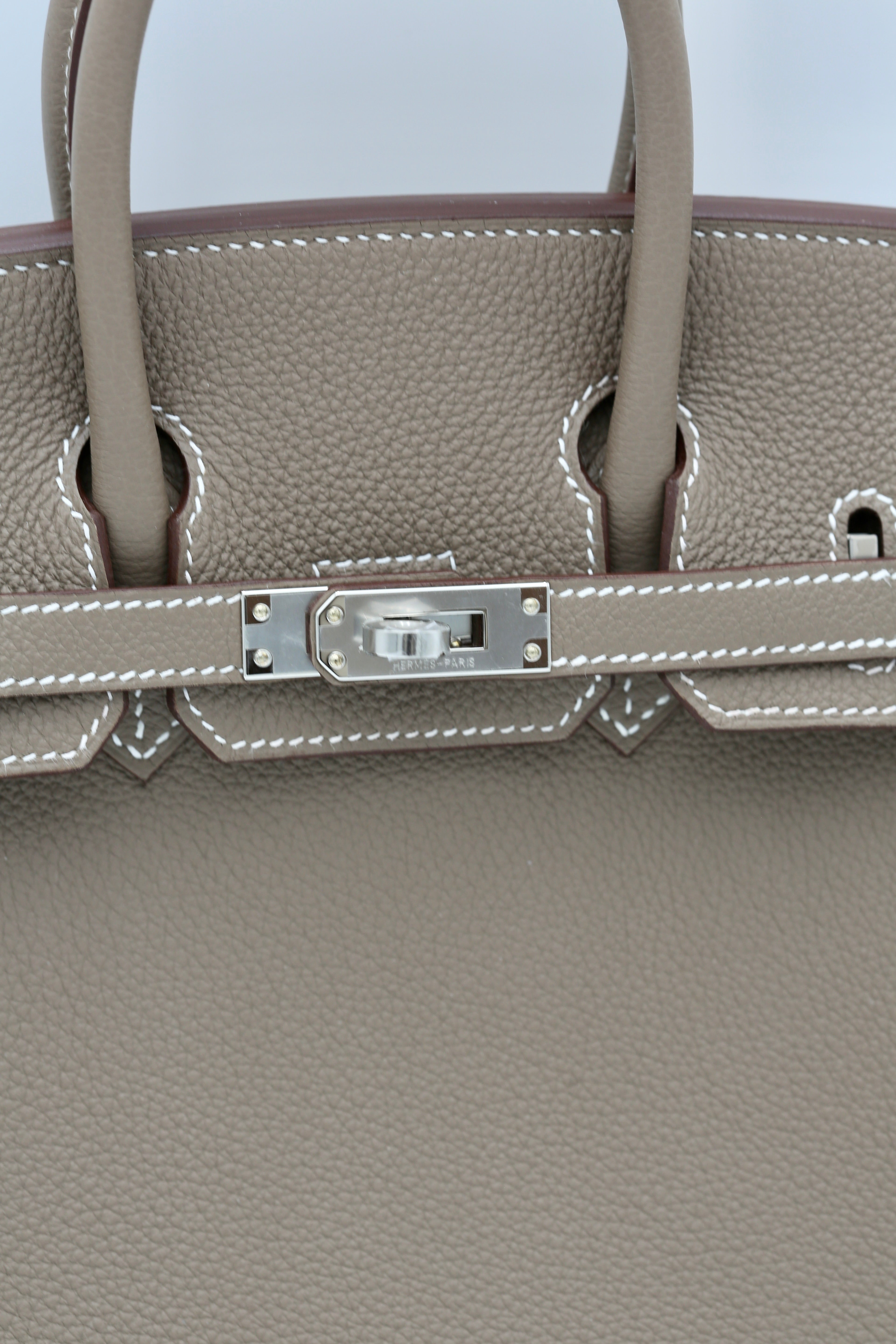 HERMÈS BIRKIN25 ETOUPE TOGO SILVER HARDWARE G STAMP