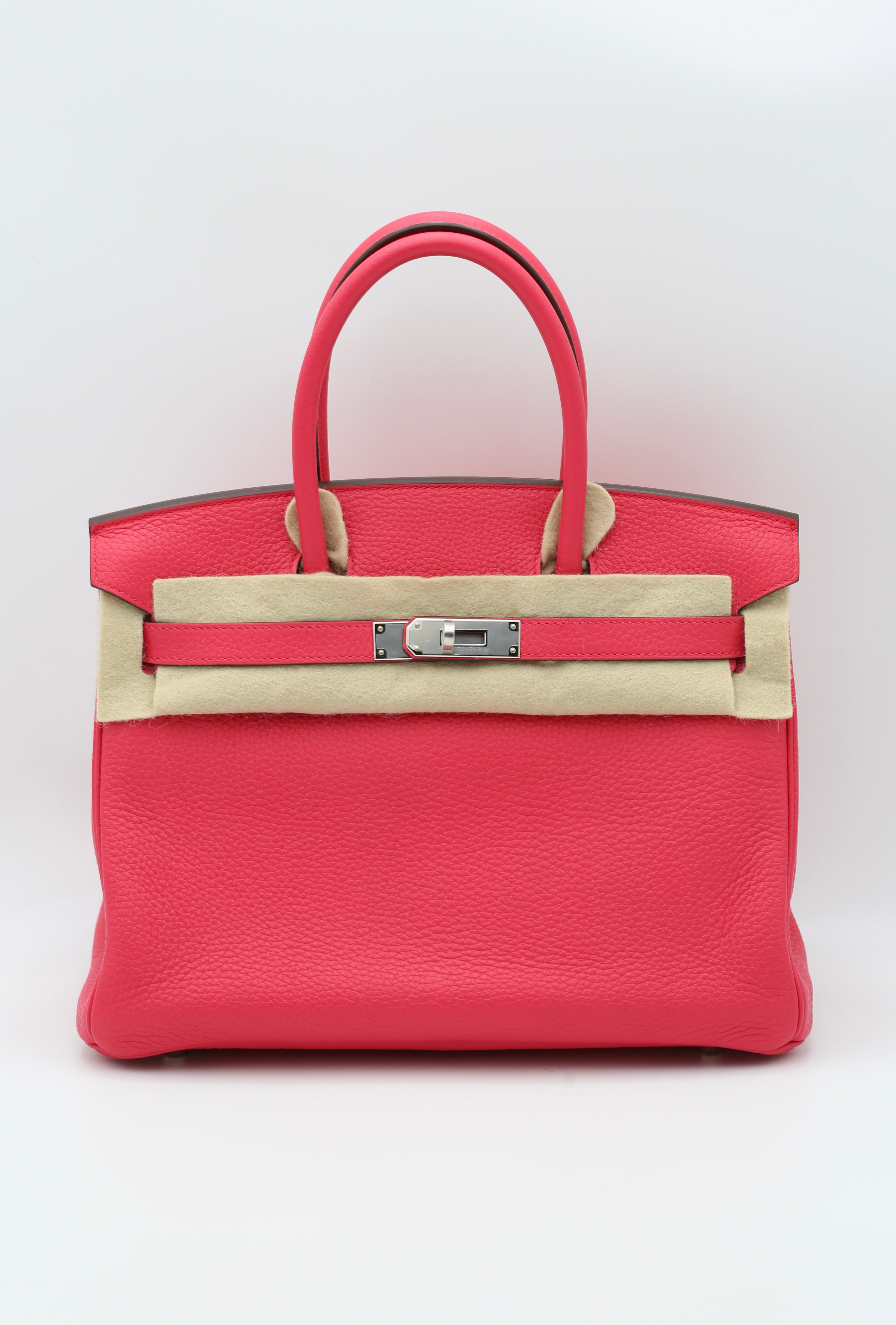 HERMÈS BIRKIN30 ROSE EXTREME TOGO SILVER HARDWARE Y STAMP