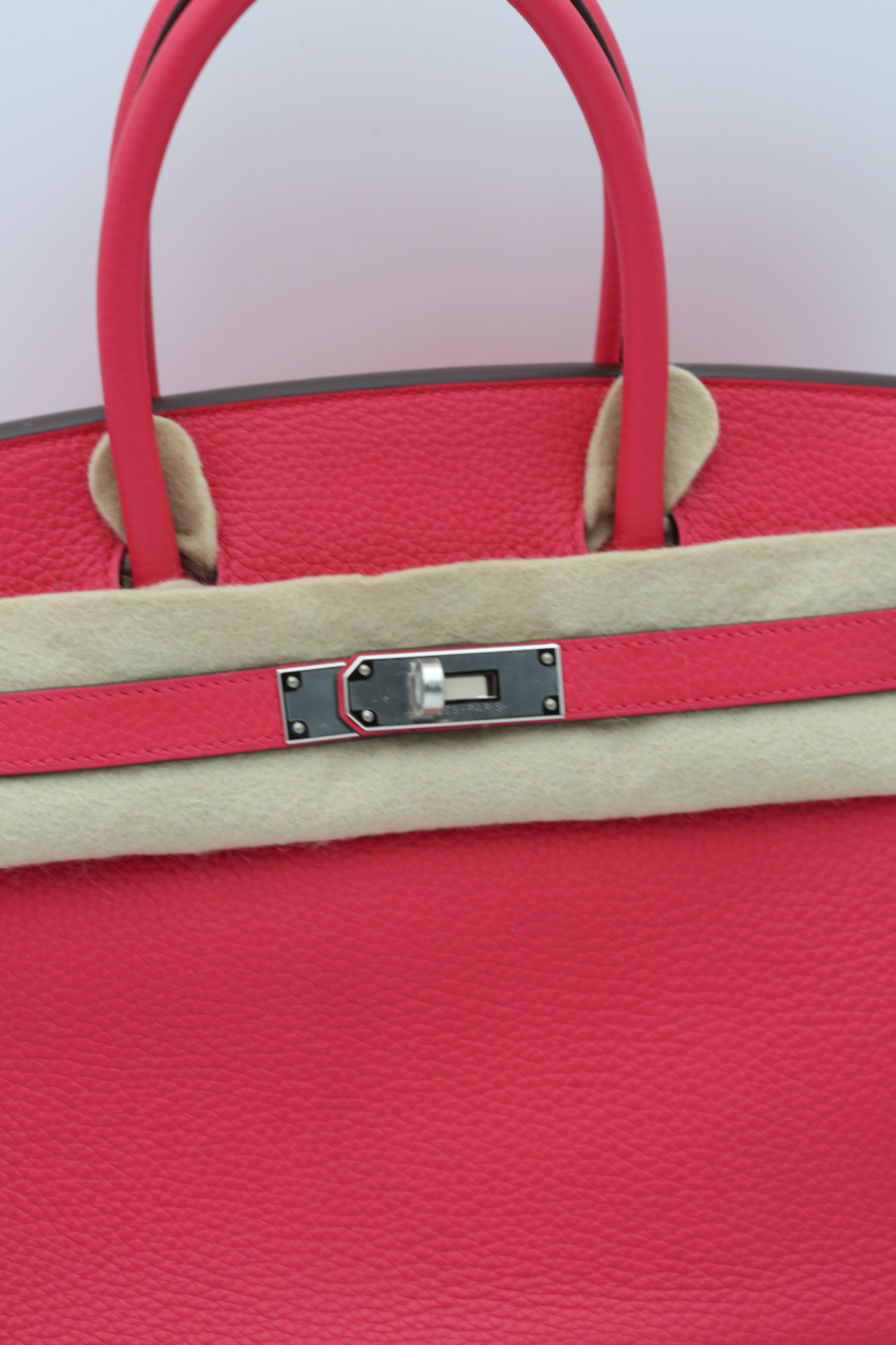 HERMÈS BIRKIN30 ROSE EXTREME TOGO SILVER HARDWARE Y STAMP