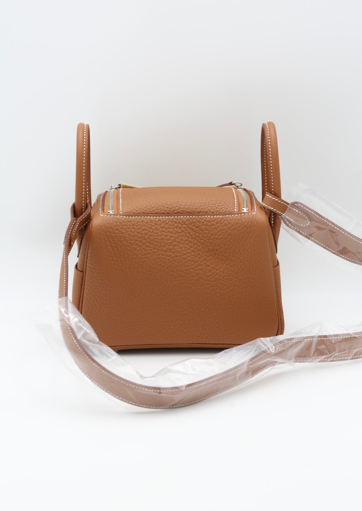 HERMÈS MINI LINDY GOLD TAURILLON CLEMENCE SILVER HARDWARE G STAMP