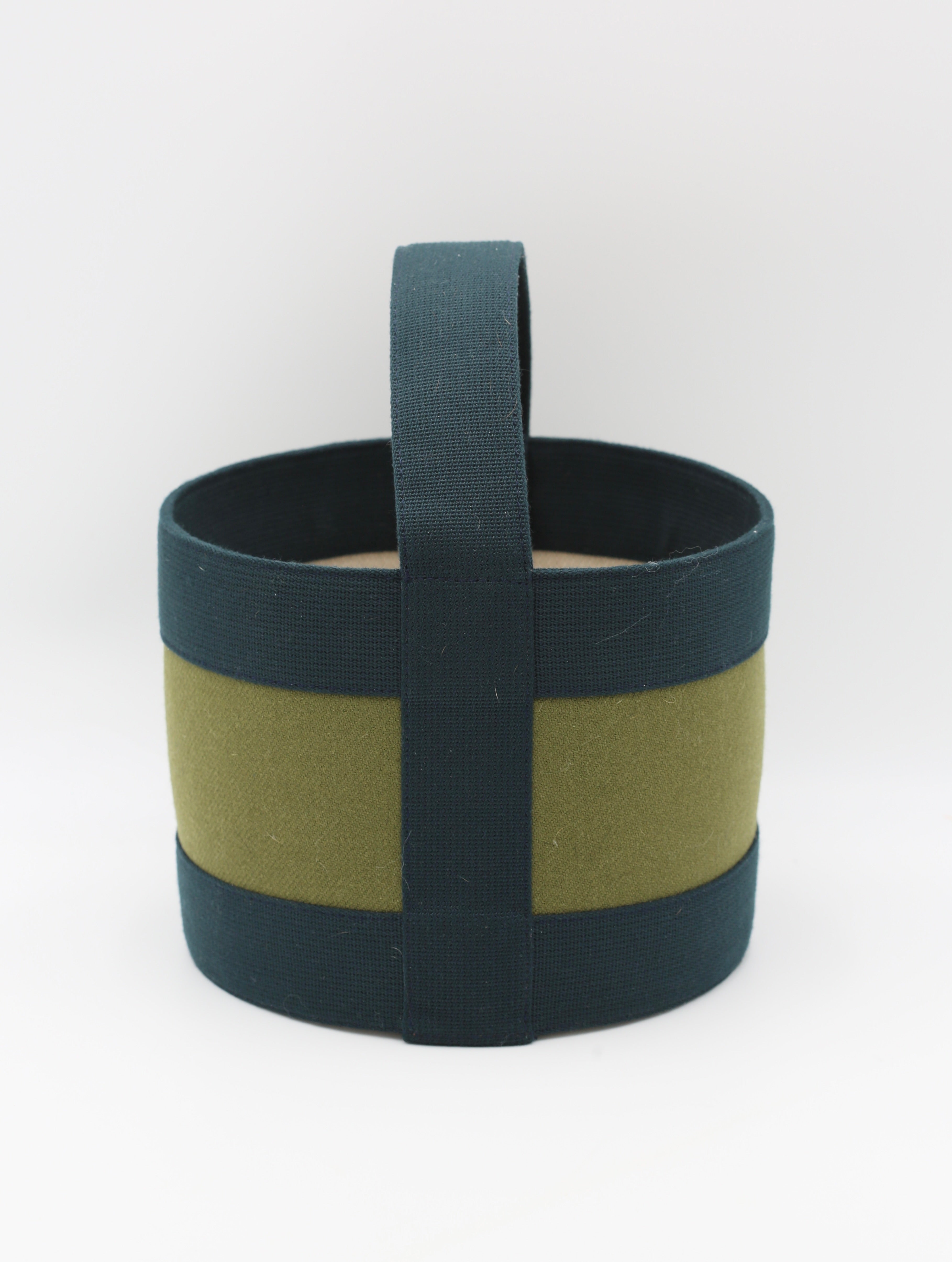 HERMÈS BUCKET BAG VERT/CRAIE CANVAS