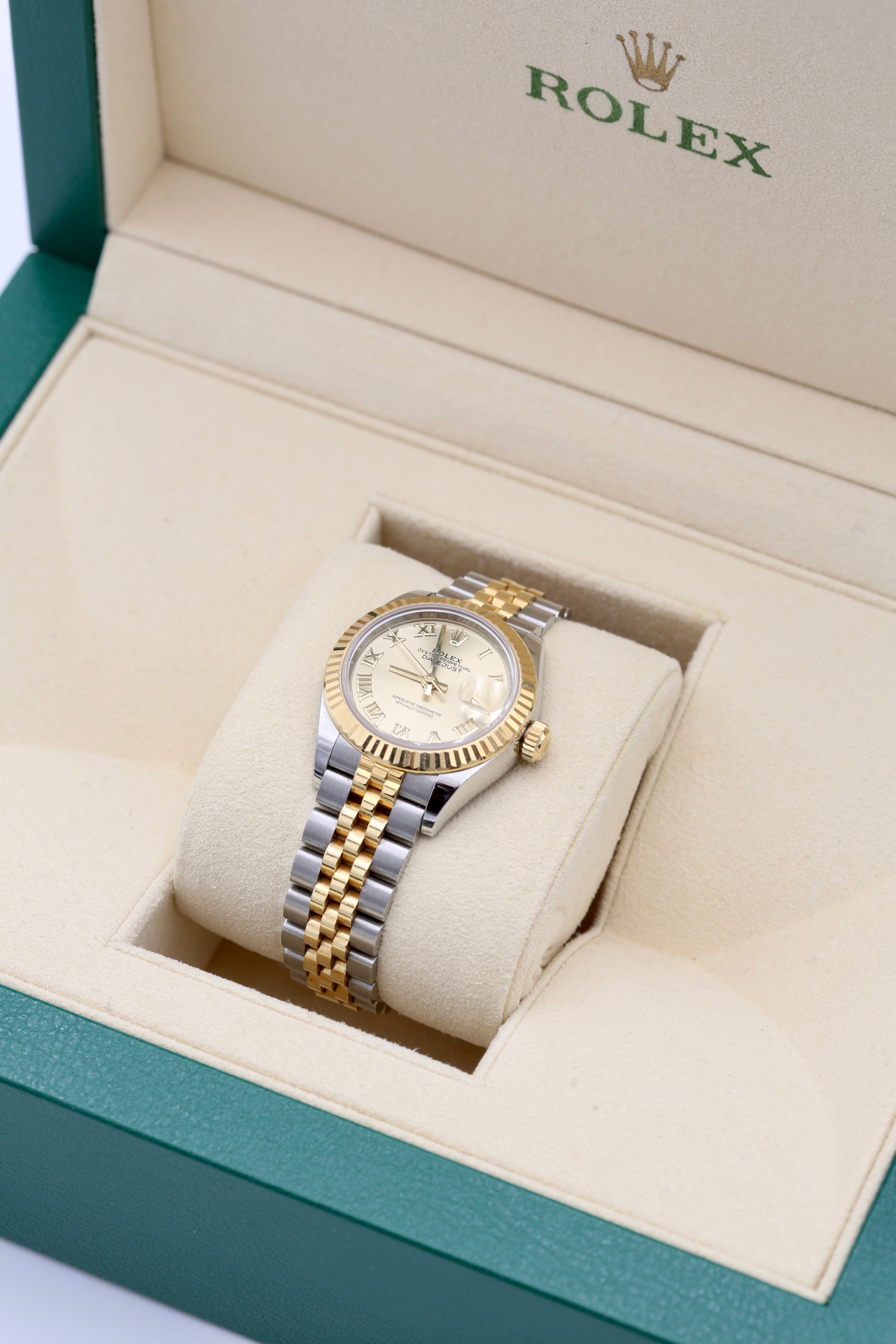 ROLEX LADY-DATEJUST 28MM 279173 CHAMPAGNE ROMAN NUMERALS