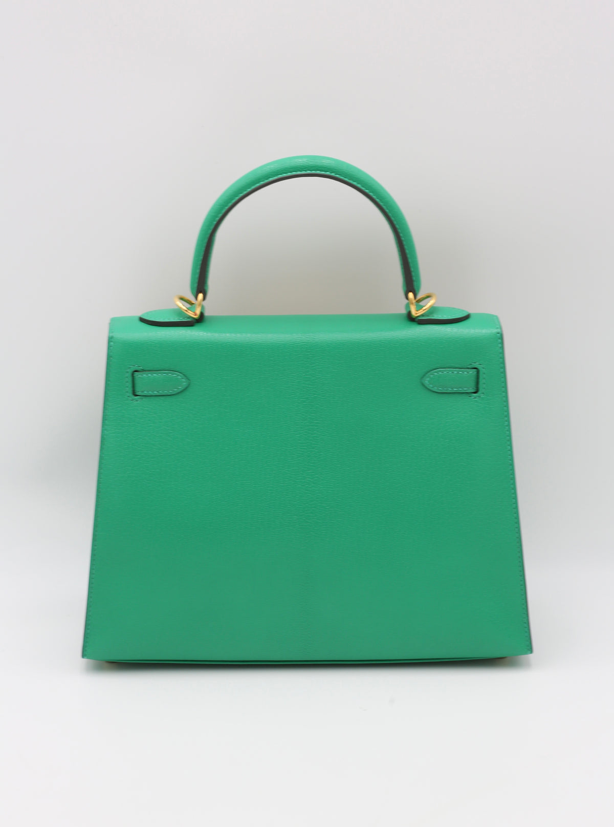 HERMÈS KELLY25 MENTHE SELLIER CHEVRE GOLD HARDWARE U STAMP