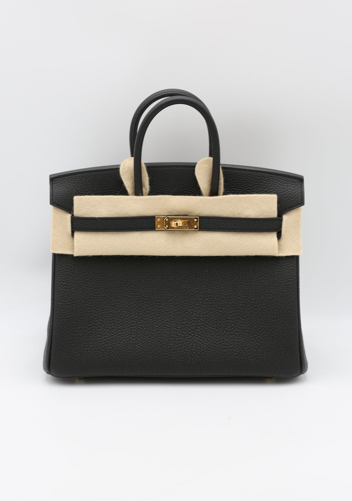HERMÈS BIRKIN25 NOIR TOGO GOLD HARDWARE G STAMP