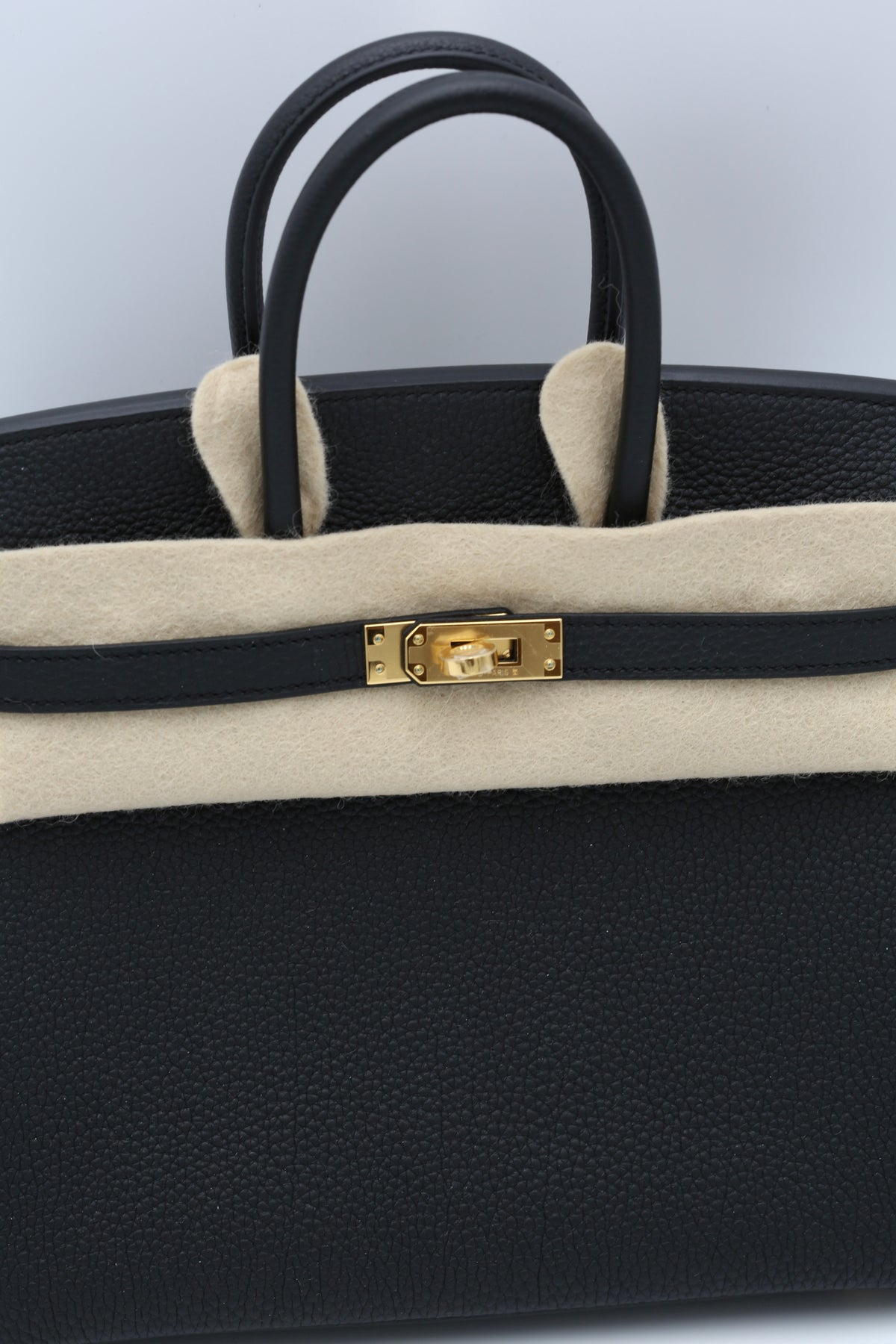 HERMÈS BIRKIN25 NOIR TOGO GOLD HARDWARE G STAMP