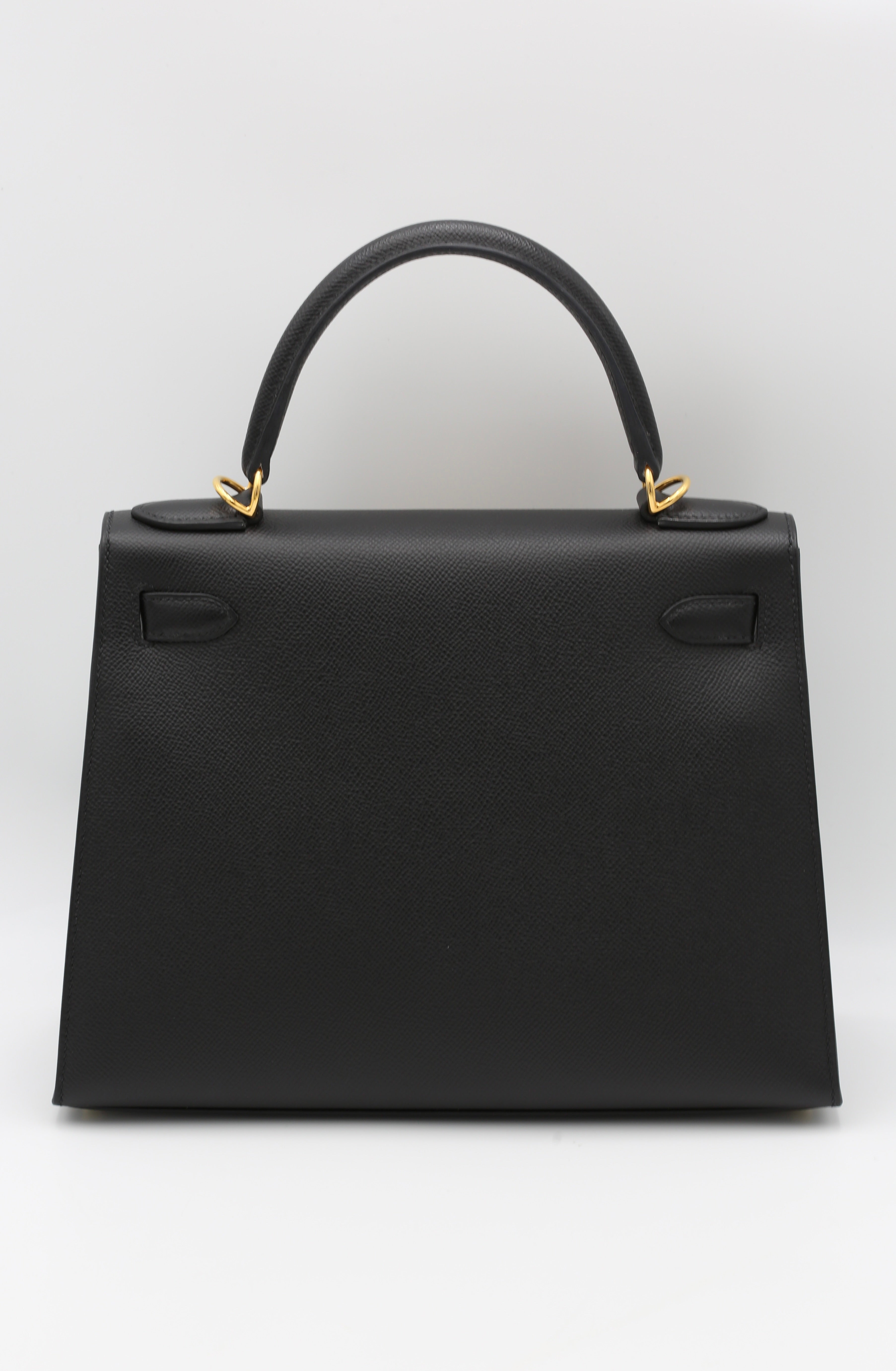 HERMÈS KELLY28 NOIR SELLIER EPSOM CALFSKIN GOLD HARDWARE Y STAMP