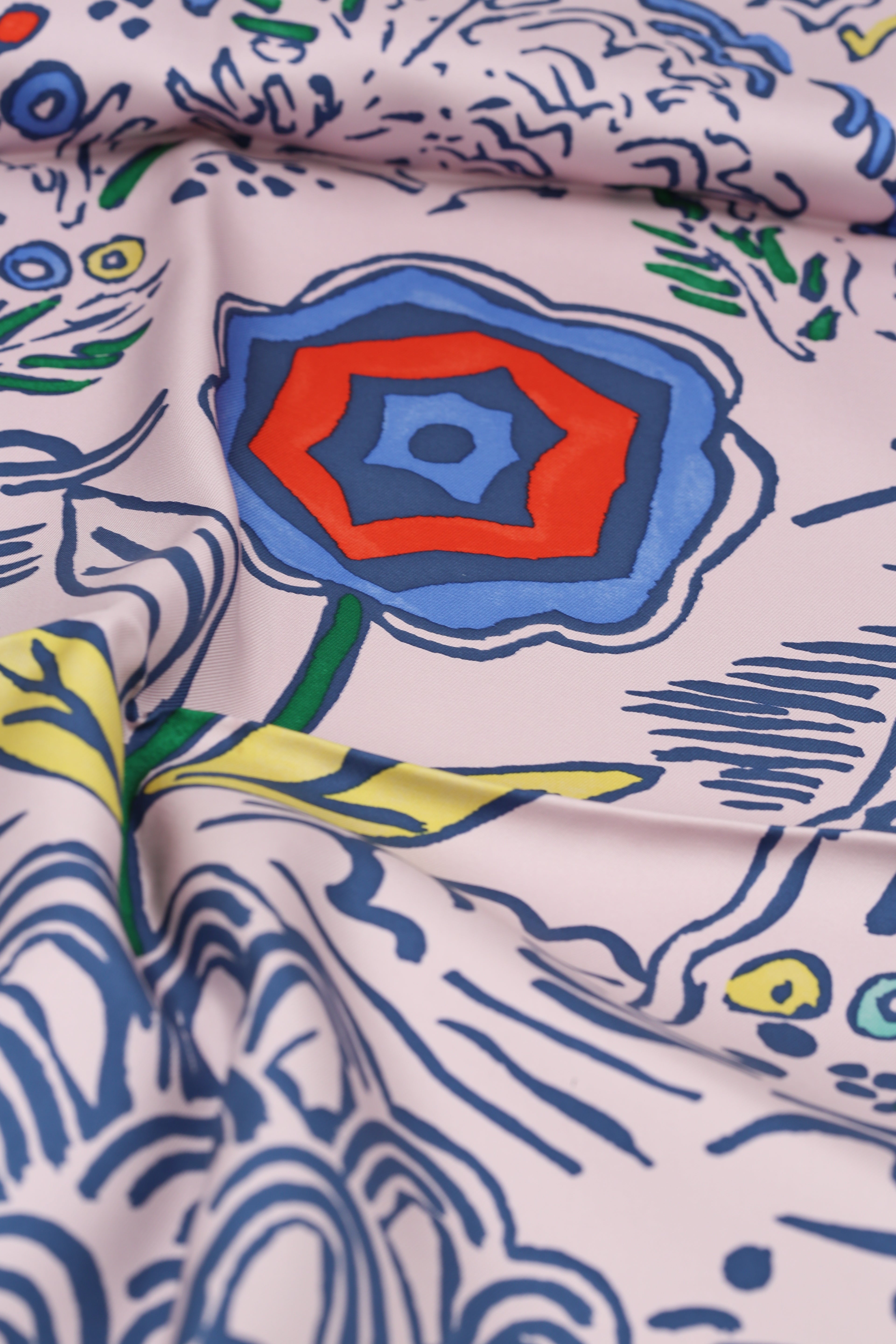 HERMÈS SCARF90X90 CARRE TWILL ROSE/FANE/MARINE
