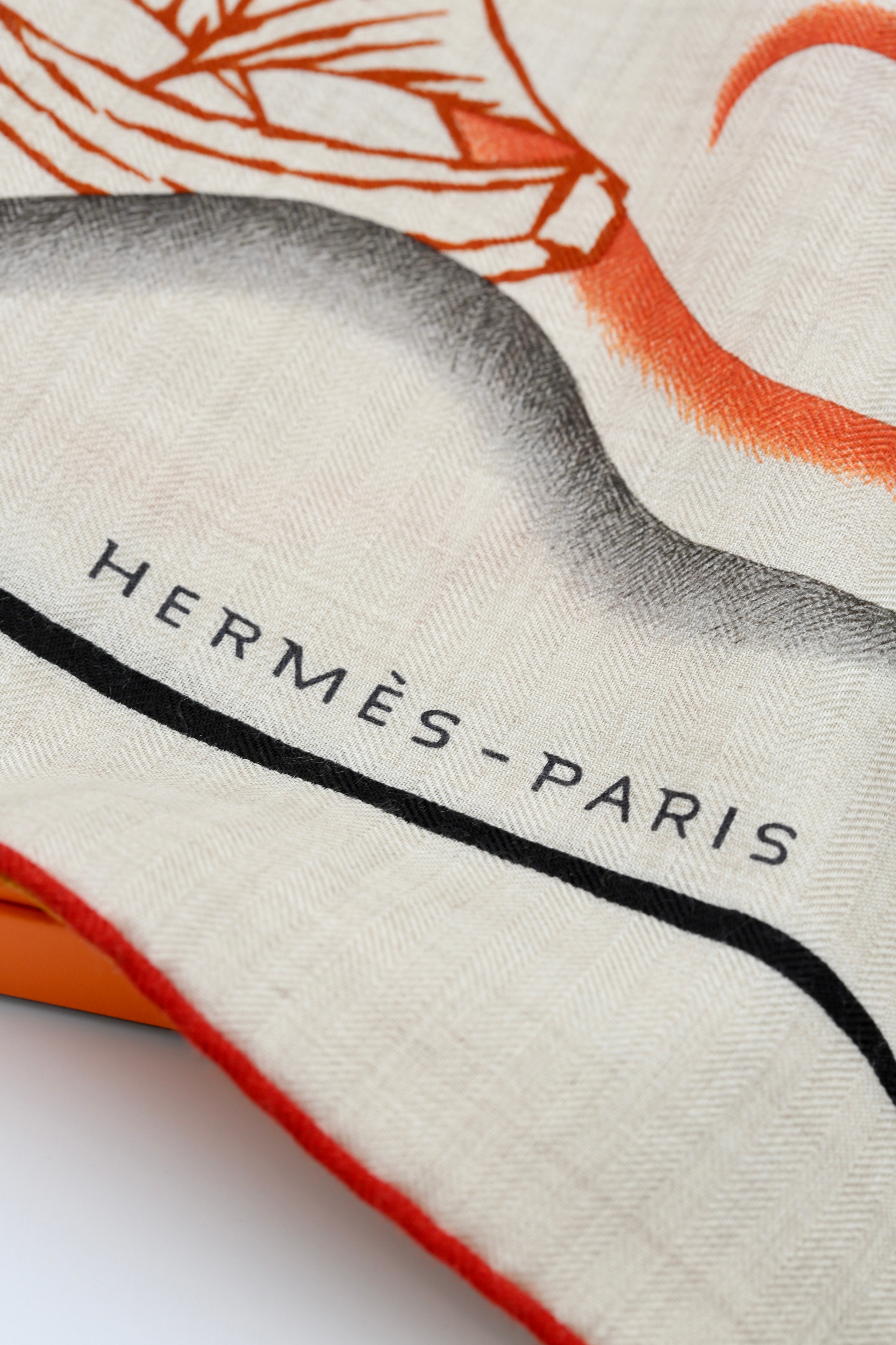 HERMÈS SCARF140X140 BEIGE/ORANGE