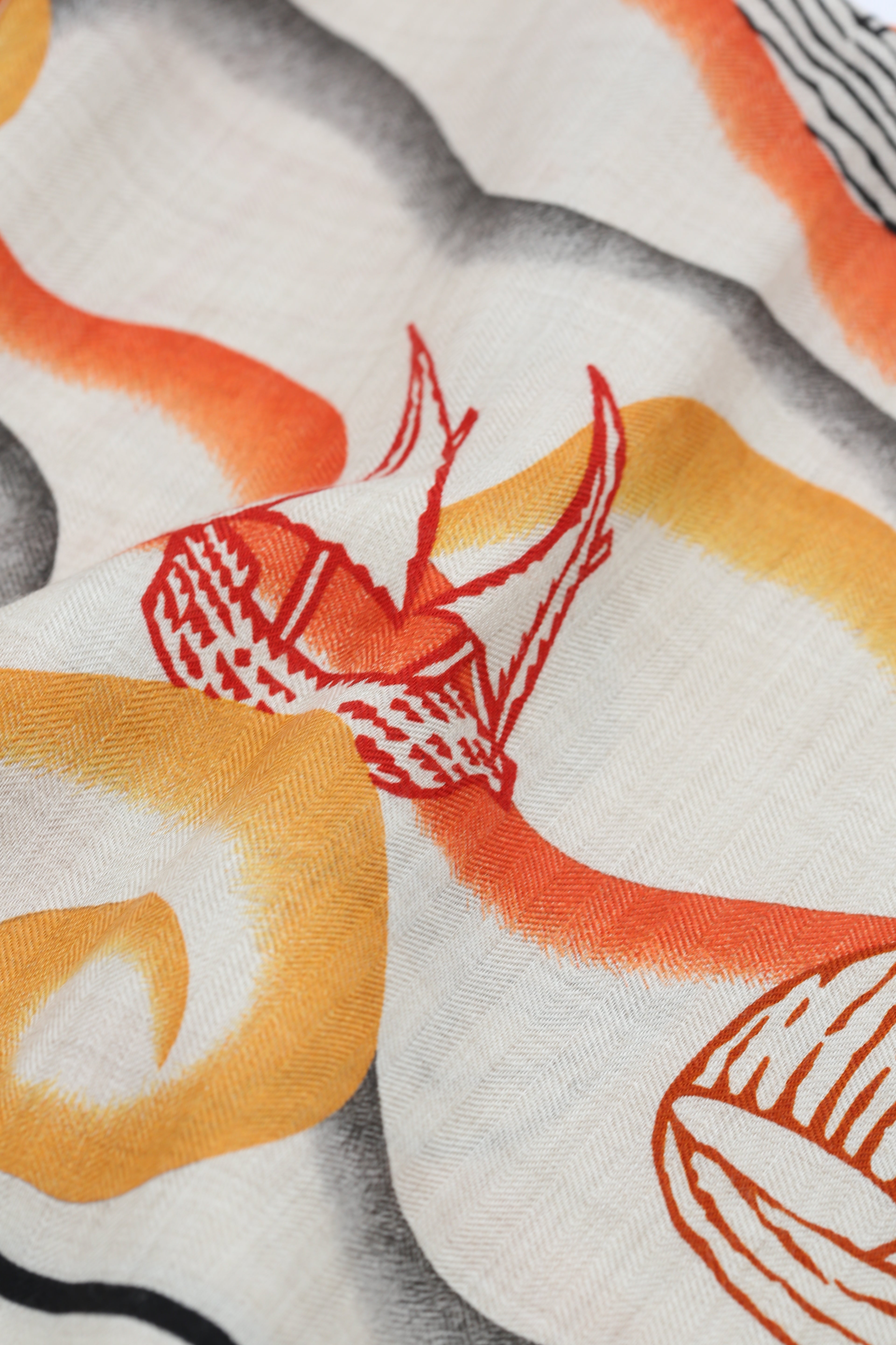 HERMÈS SCARF140X140 BEIGE/ORANGE