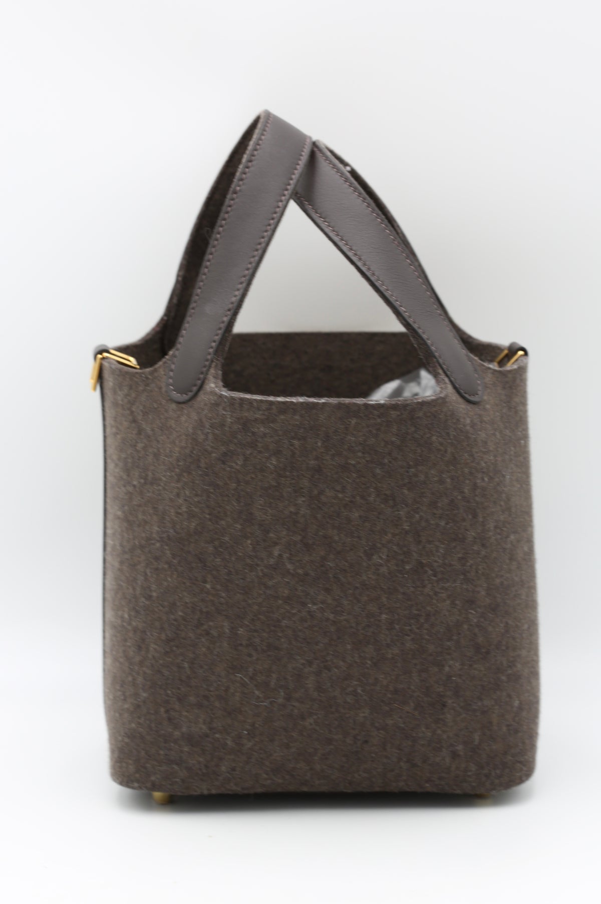 HERMÈS PICOTIN18 FELT WITH LEATHER GOLD HARDWARE Y STAMP