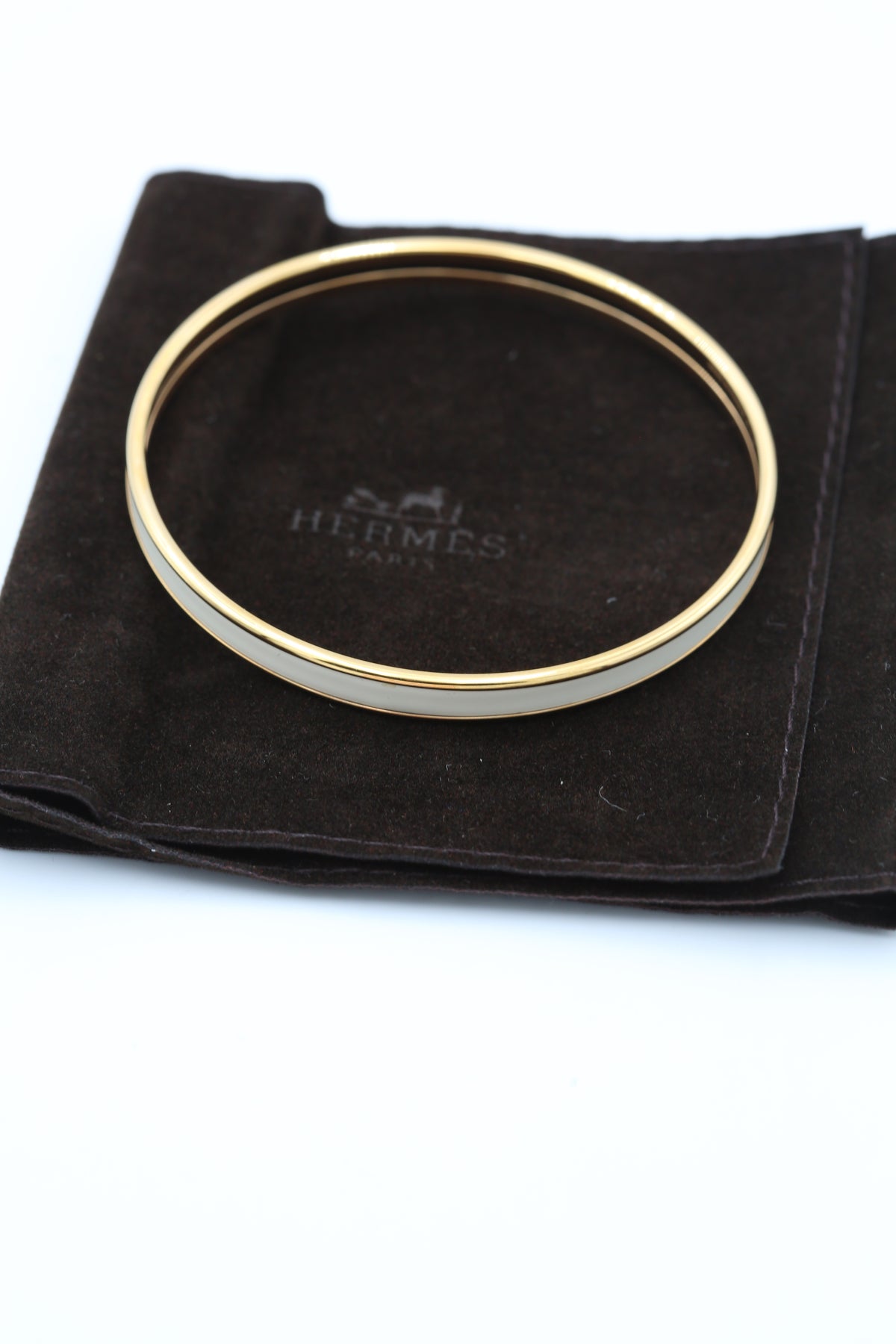 HERMÈS BANGLE BRACELET WHITE