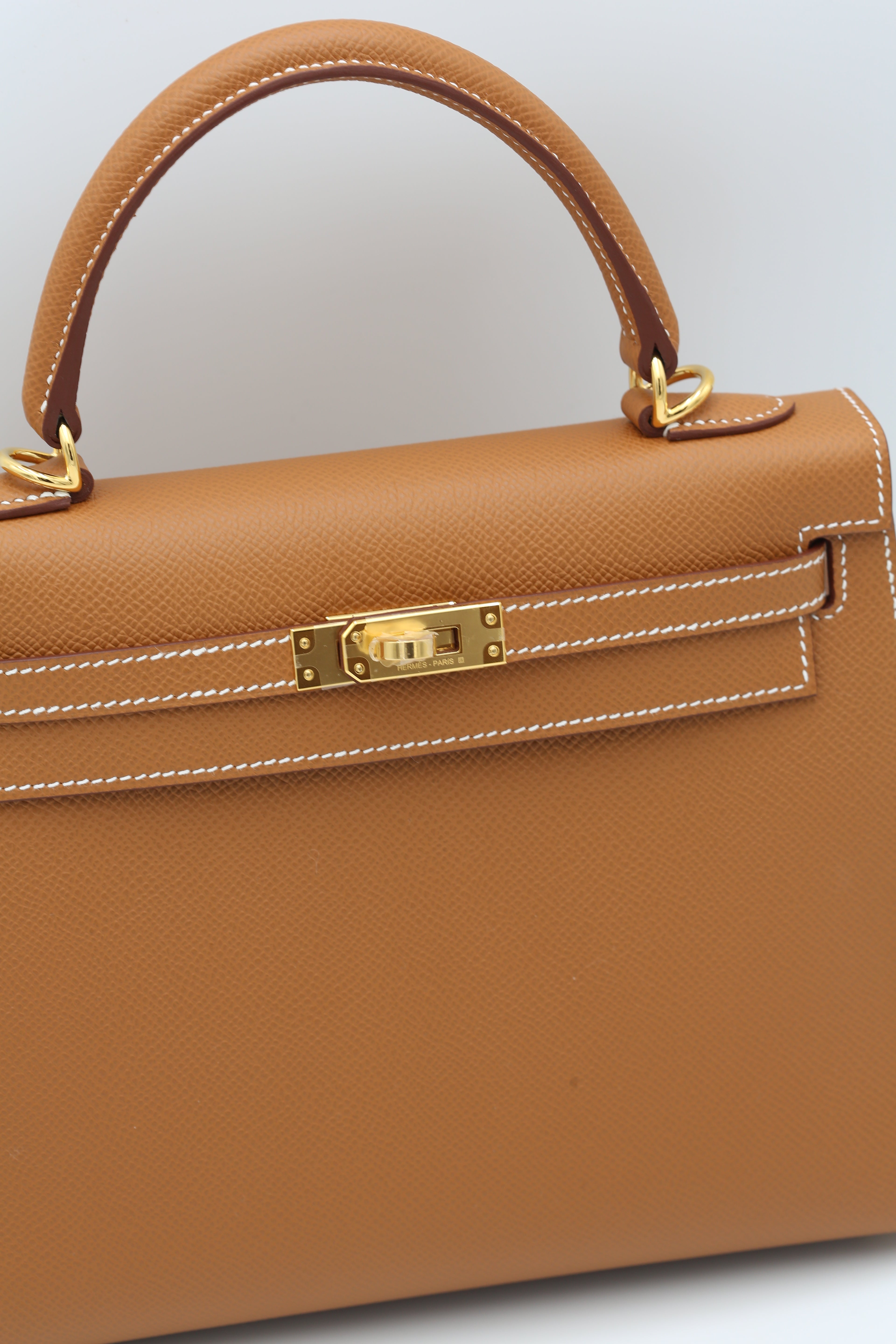 HERMÈS KELLY25 GOLD SELLIER EPSOM CALFSKIN GOLD HARDWARE G STAMP