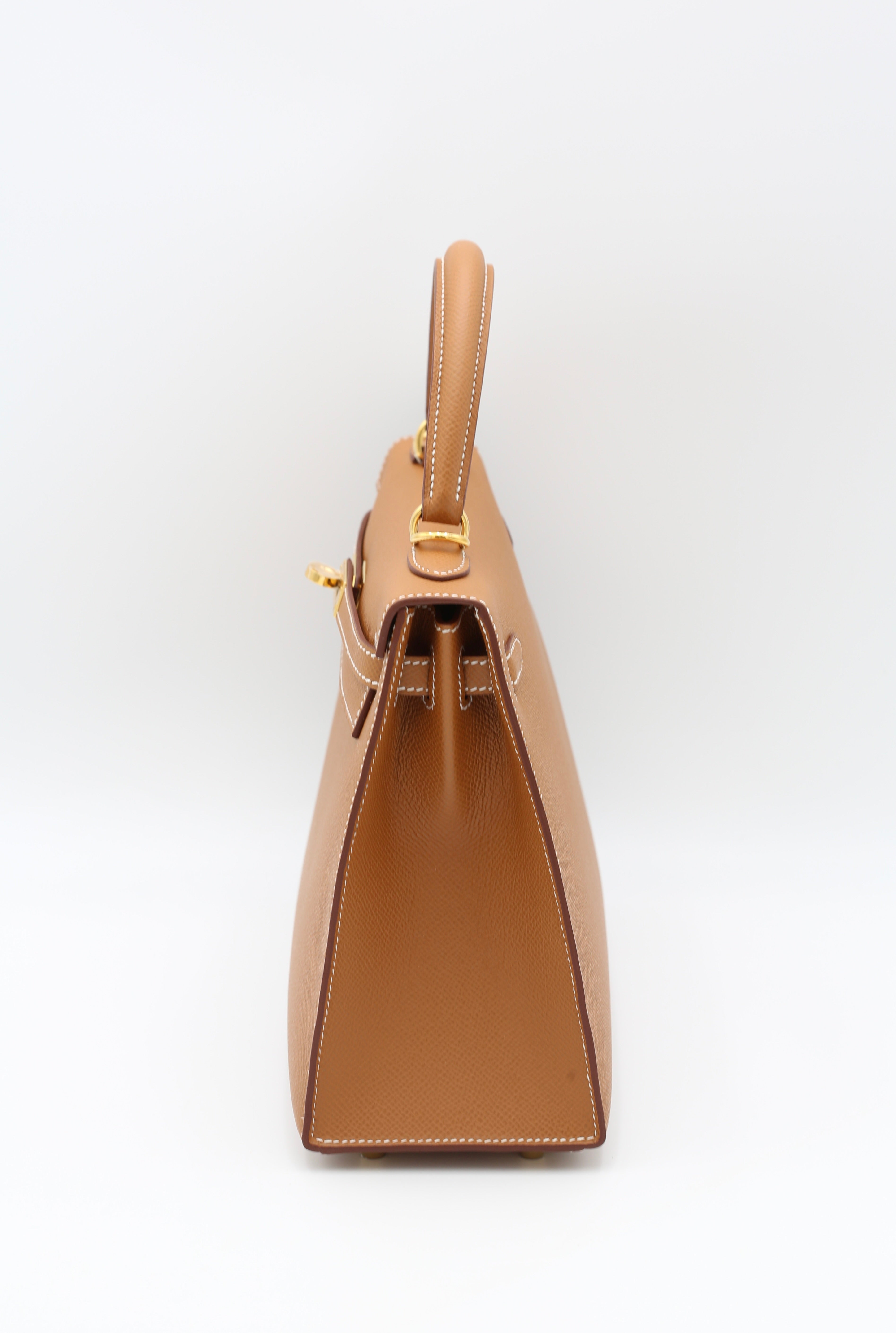 HERMÈS KELLY25 GOLD SELLIER EPSOM CALFSKIN GOLD HARDWARE G STAMP