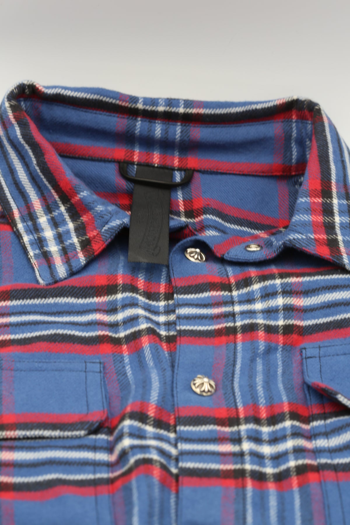 CHROME HEARTS WORK DOG FLANNEL SHIRT BLEU/RED