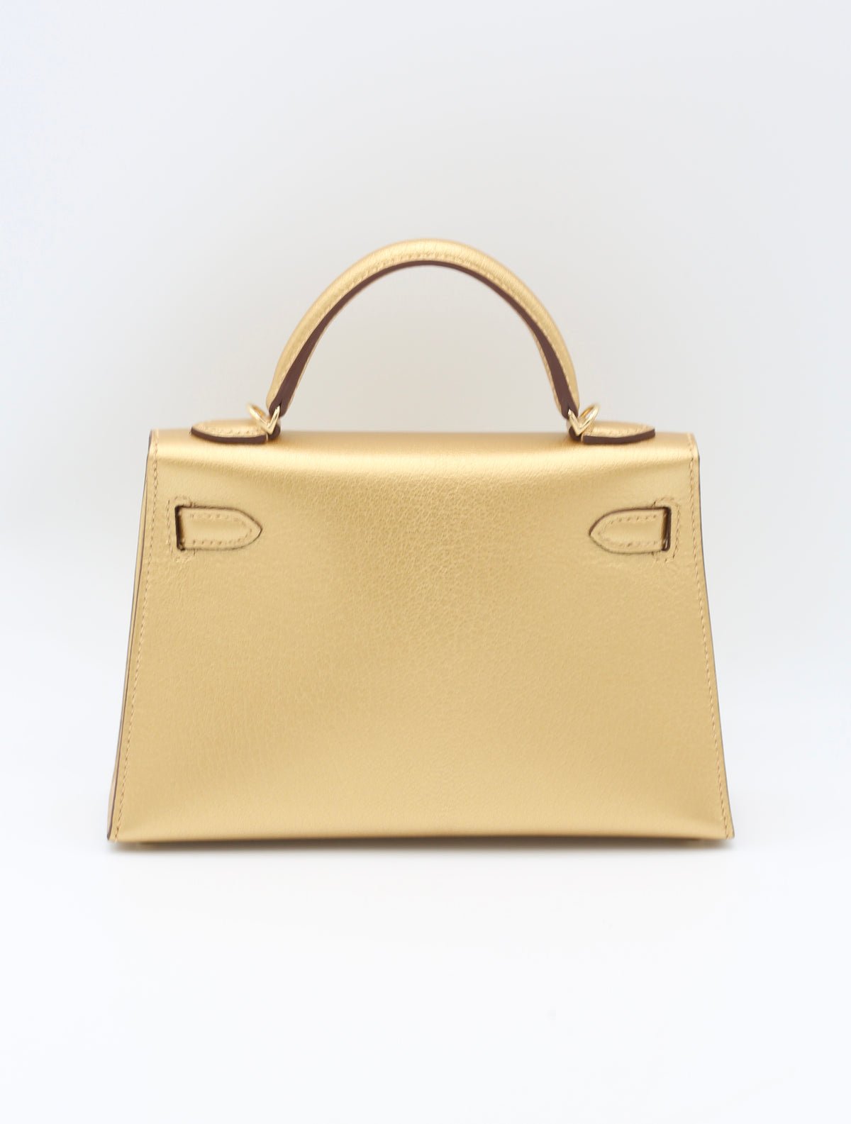 HERMÈS MINI KELLY II SELLIER DORE CHAMKILIGHT GOATSKIN GOLD HARDWARE G STAMP