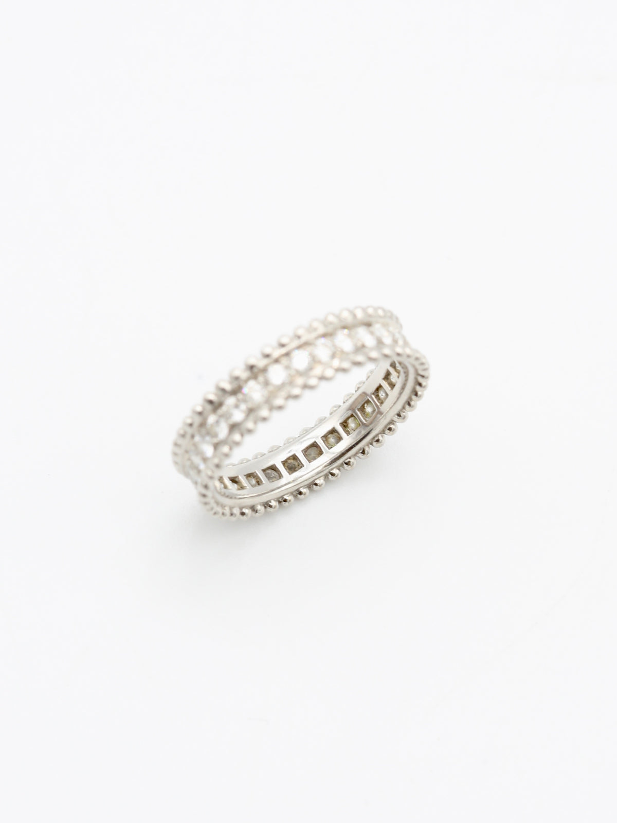 VAN CLEEF & ARPELS WEDDING RING WHITE GOLD WITH DIAMONDS SIZE 51