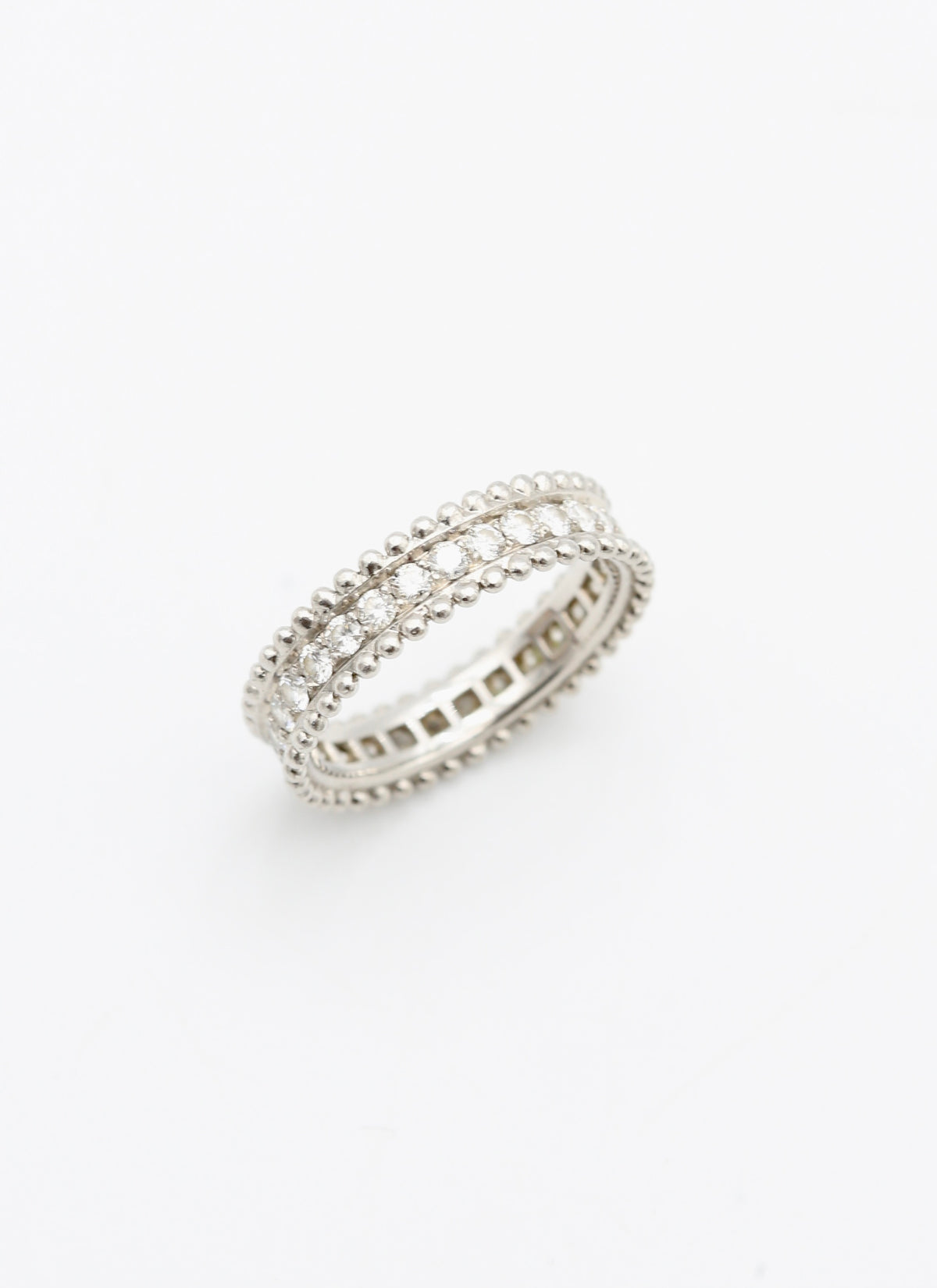 VAN CLEEF & ARPELS WEDDING RING WHITE GOLD WITH DIAMONDS SIZE 51