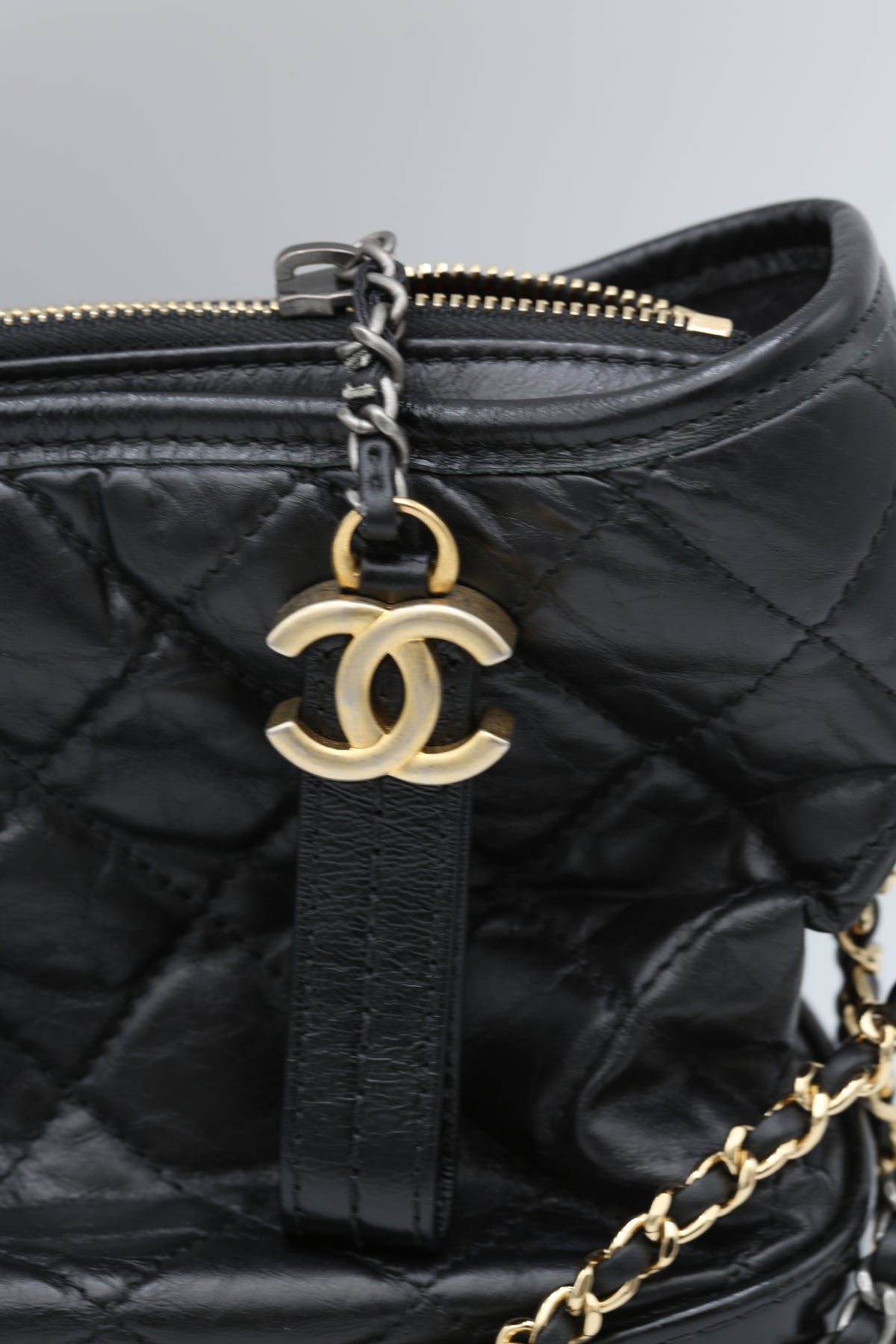 CHANEL GABRIELLE HOBO BAG BLACK GOLD