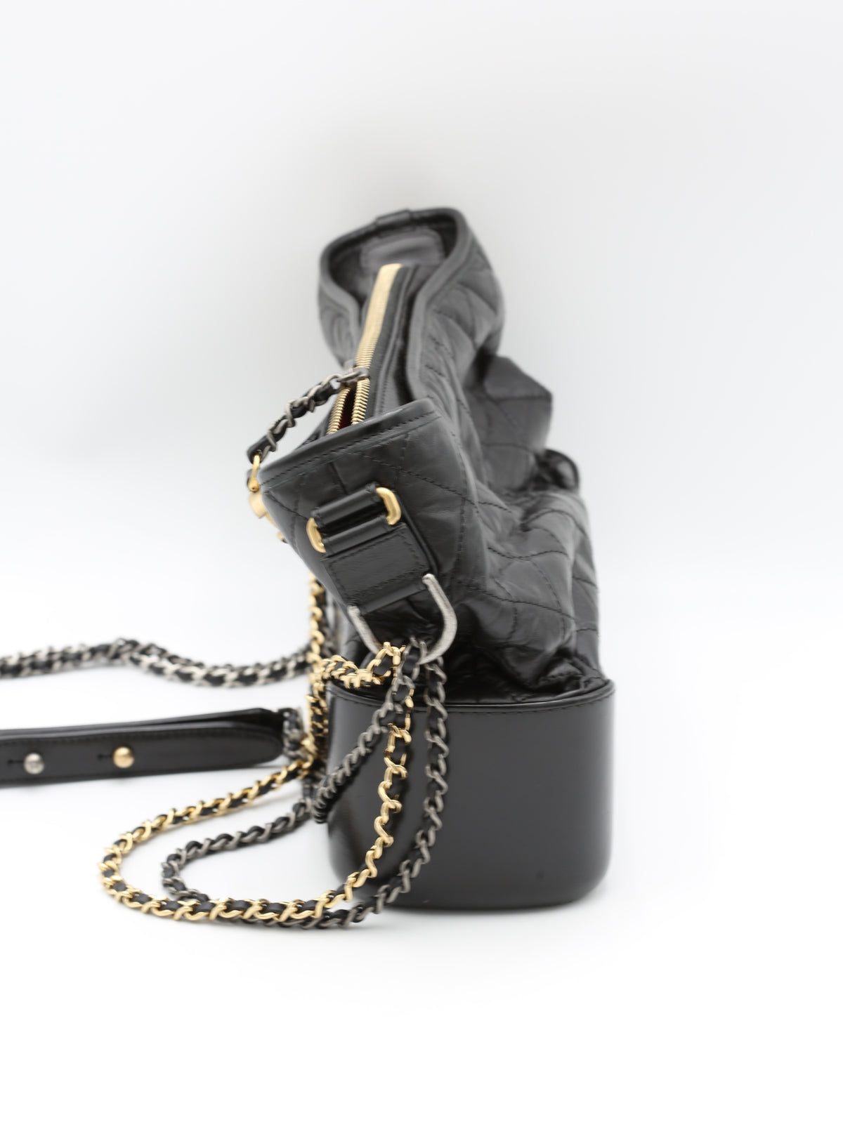 CHANEL GABRIELLE HOBO BAG BLACK GOLD
