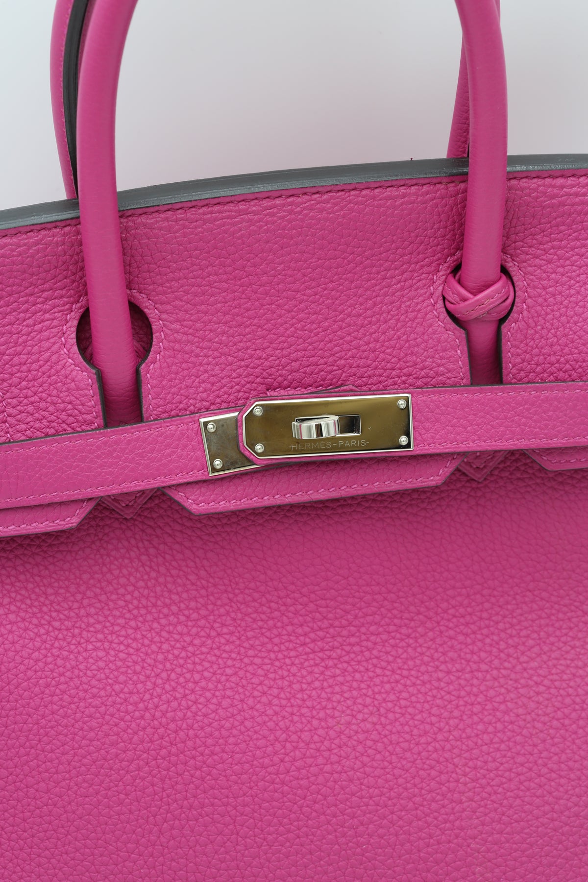 HERMÈS BIRKIN30 ROSE POURPRE SILVER HARDWARE C STAMP