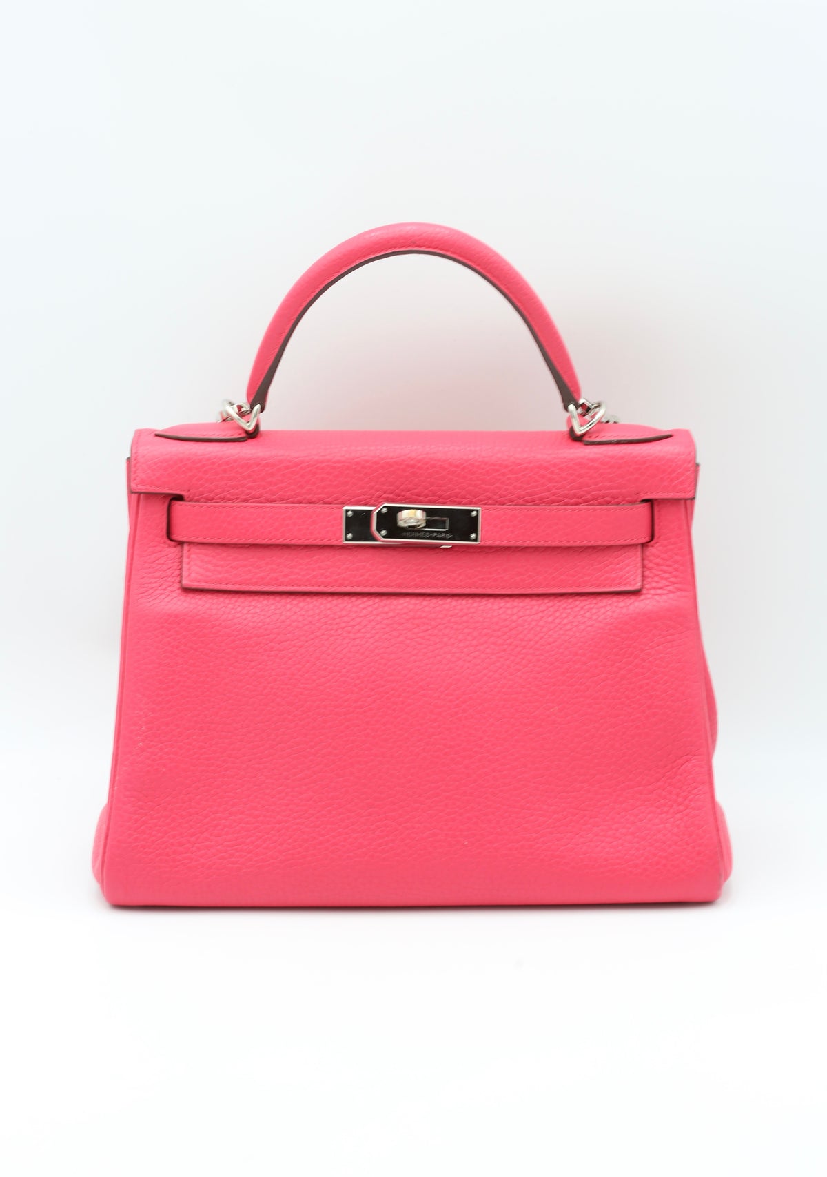 HERMÈS KELLY28 ROSE EXTREME TOGO SILVER HARDWARE D STAMP