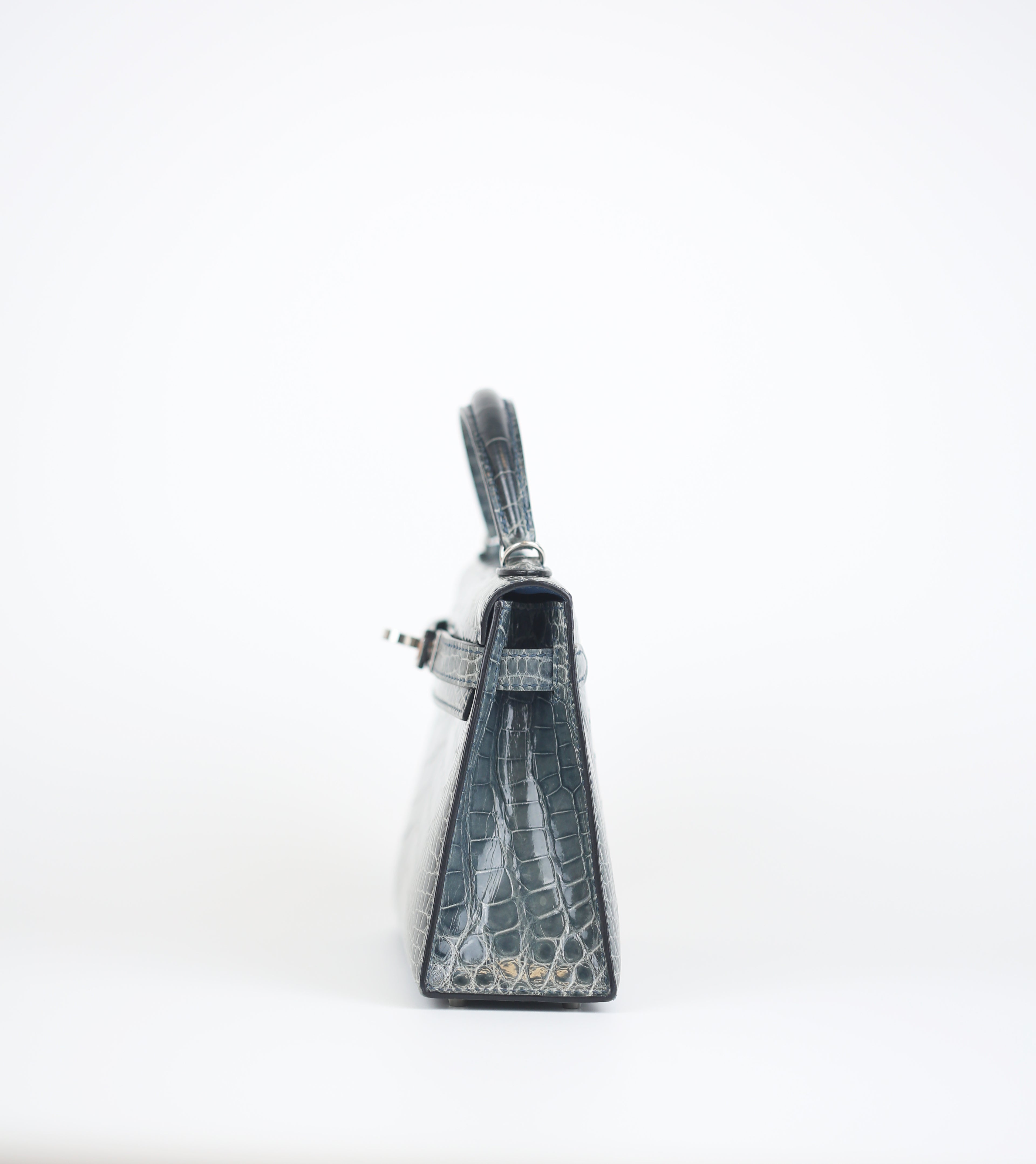 HERMÈS  Kelly II  OV Gris Ciment Crocodile Porosus Mat – Rare Collector’s Treasure