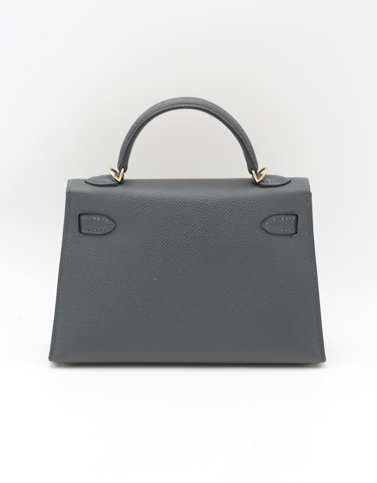 HERMÈS MINI KELLY GRIS MISTY EPSOM GOLD HARDWARE W STAMP