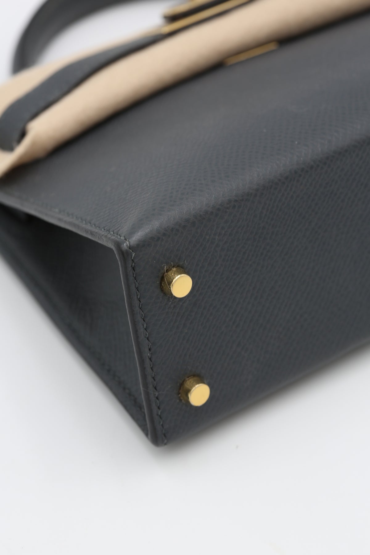HERMÈS MINI KELLY GRIS MISTY EPSOM GOLD HARDWARE W STAMP