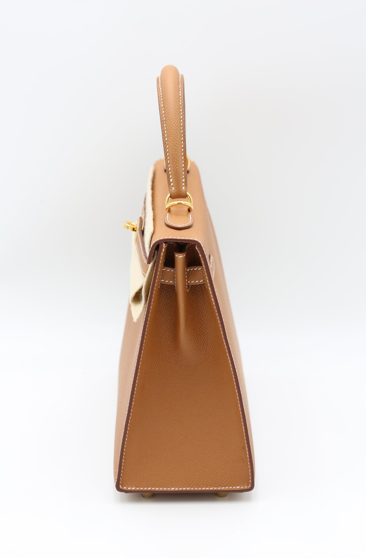 HERMÈS KELLY25 GOLD SELLIER EPSOM GOLD HARDWARE W STAMP