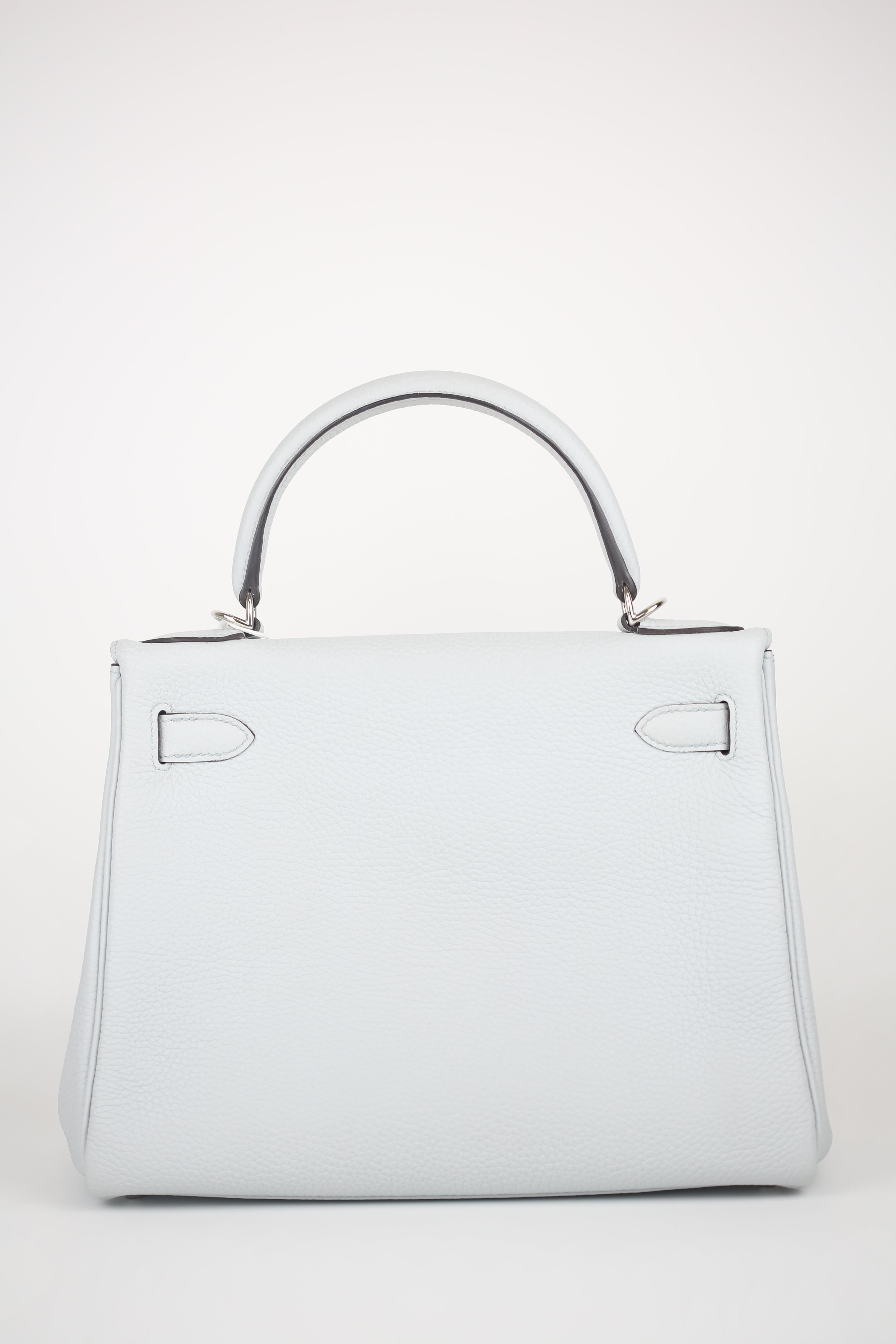 HERMES Togo Kelly Retourne 28 Rouge Bleu Pale