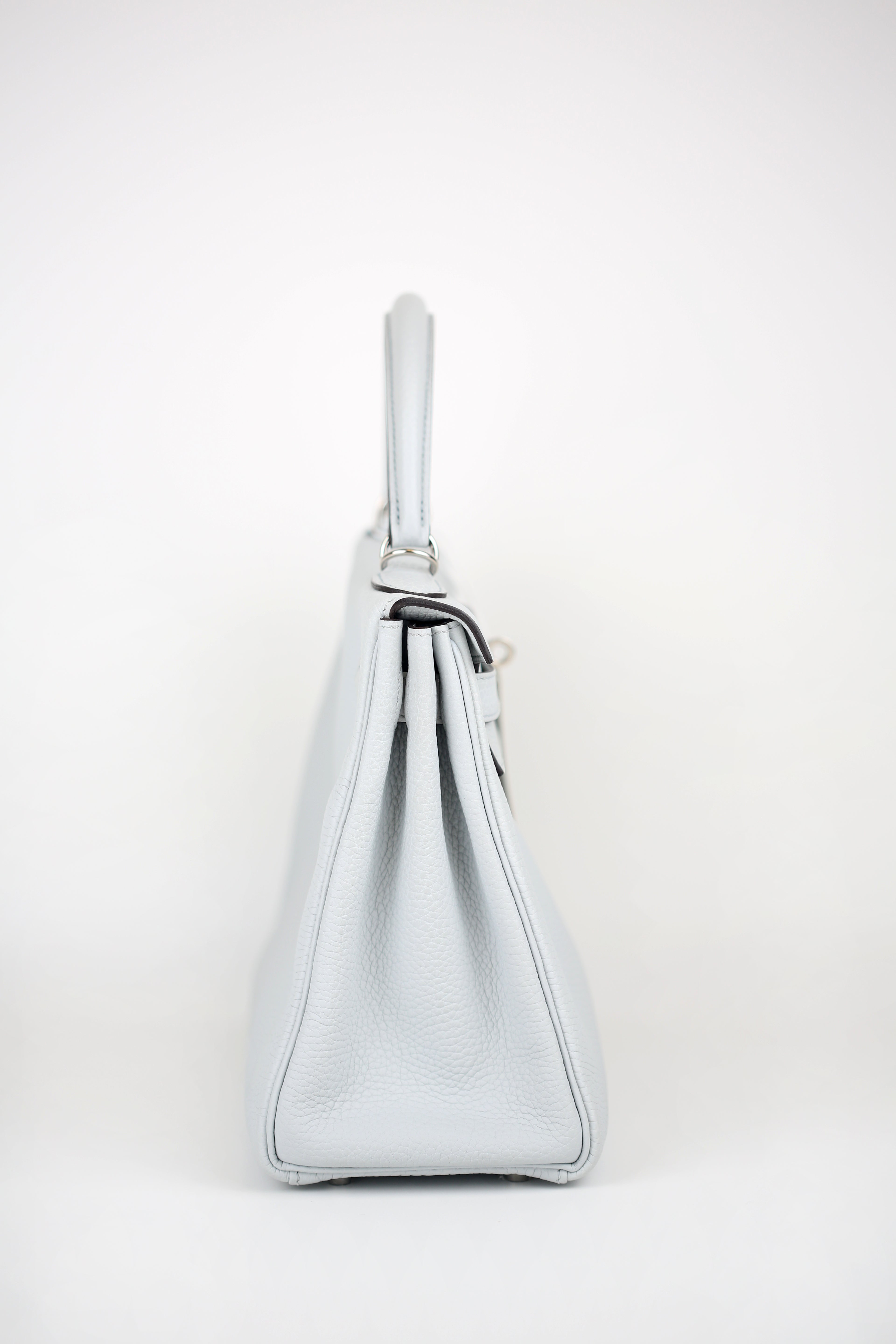HERMES Togo Kelly Retourne 28 Rouge Bleu Pale